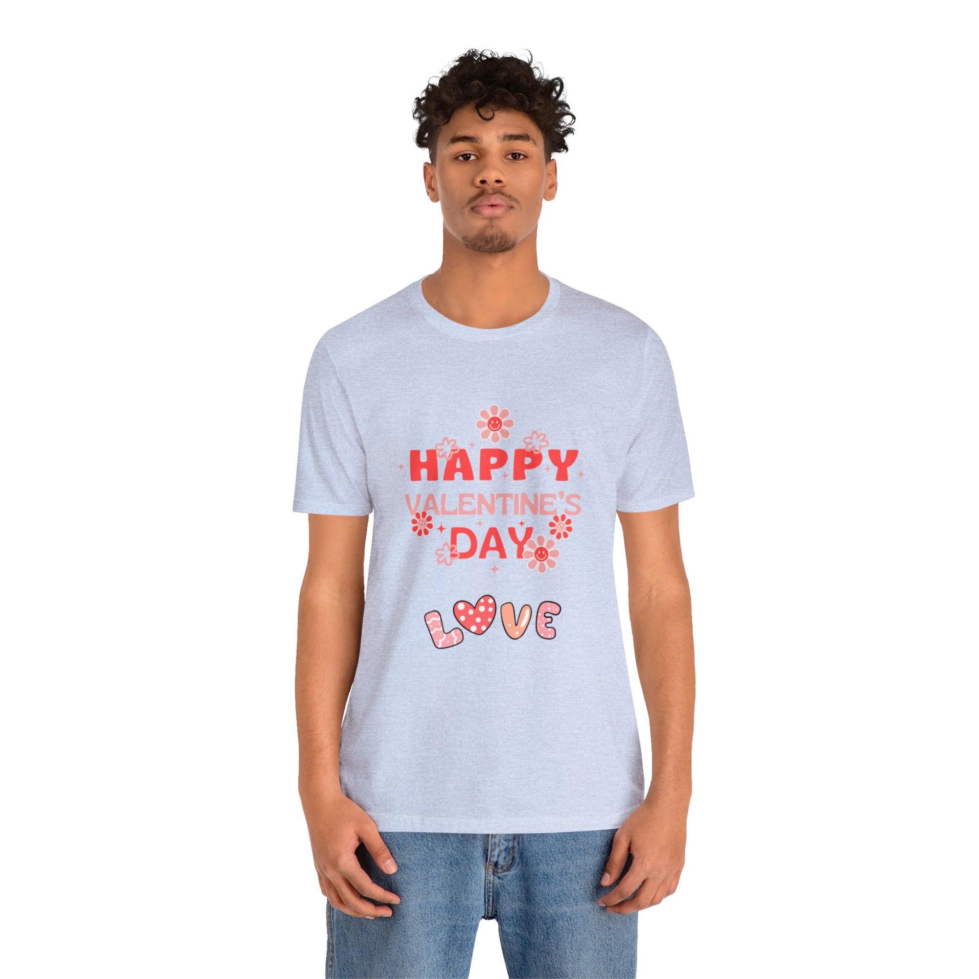 Happy Valentine Day Love Customized Unisex Jersey Short Sleeve Tee