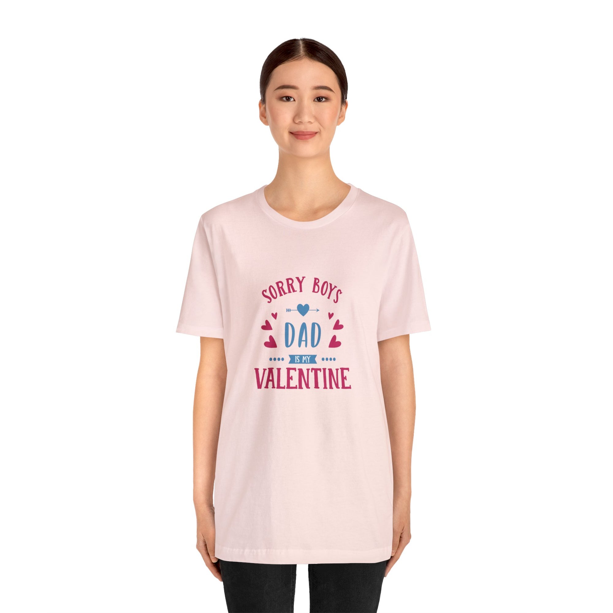 Dad is My Valentine Customized Unisex Jersey Short Sleeve Tee