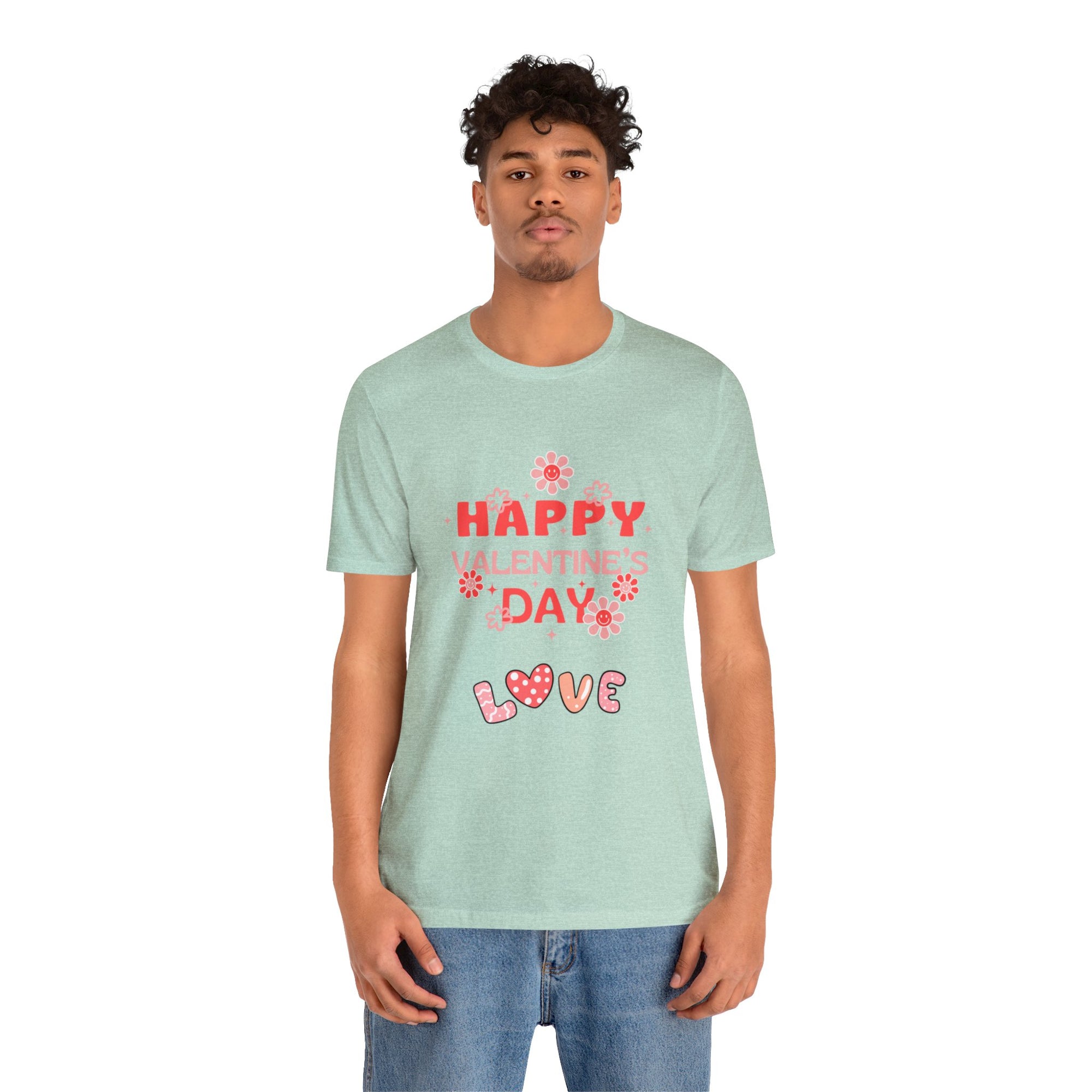 Happy Valentine Day Love Customized Unisex Jersey Short Sleeve Tee