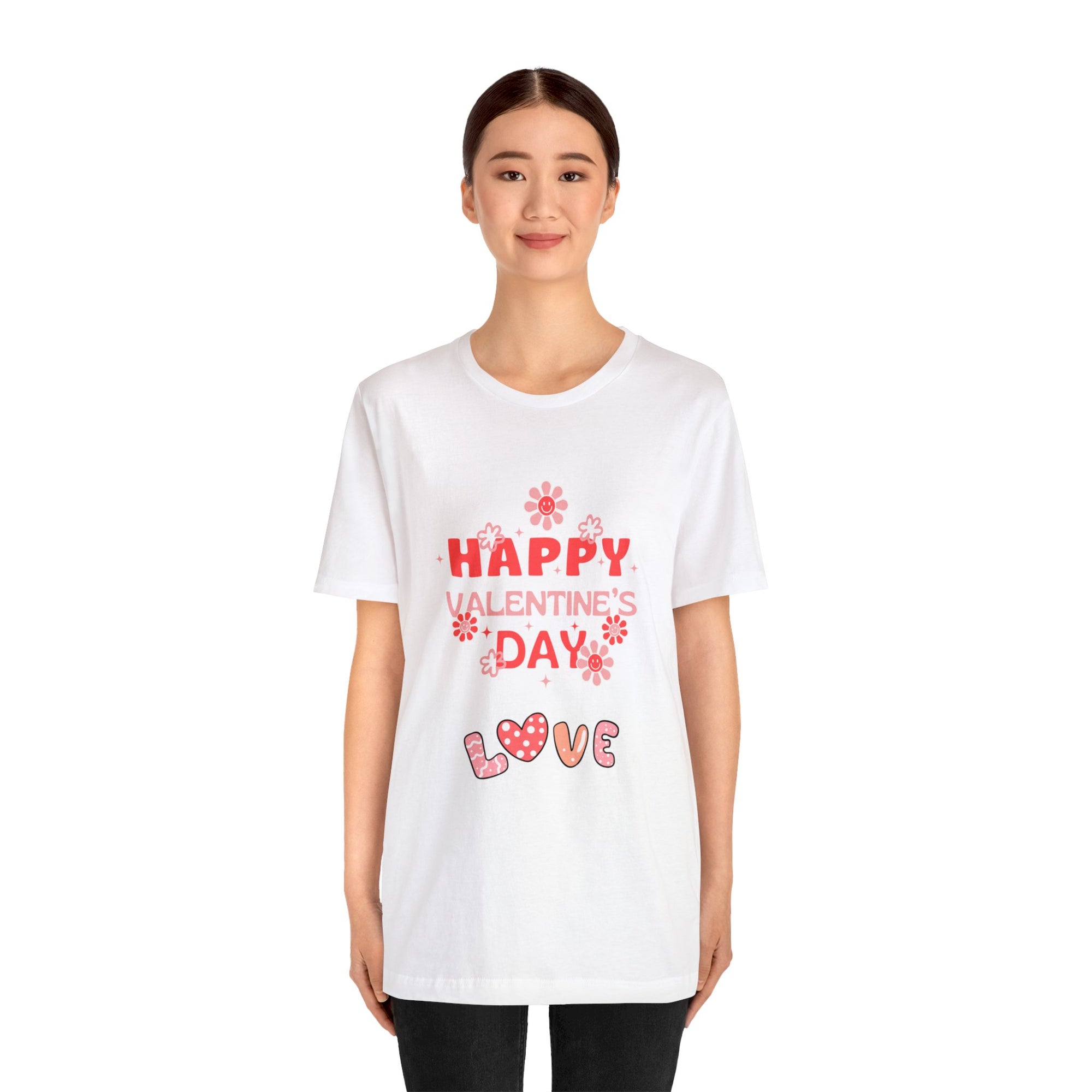 Happy Valentine Day Love Customized Unisex Jersey Short Sleeve Tee