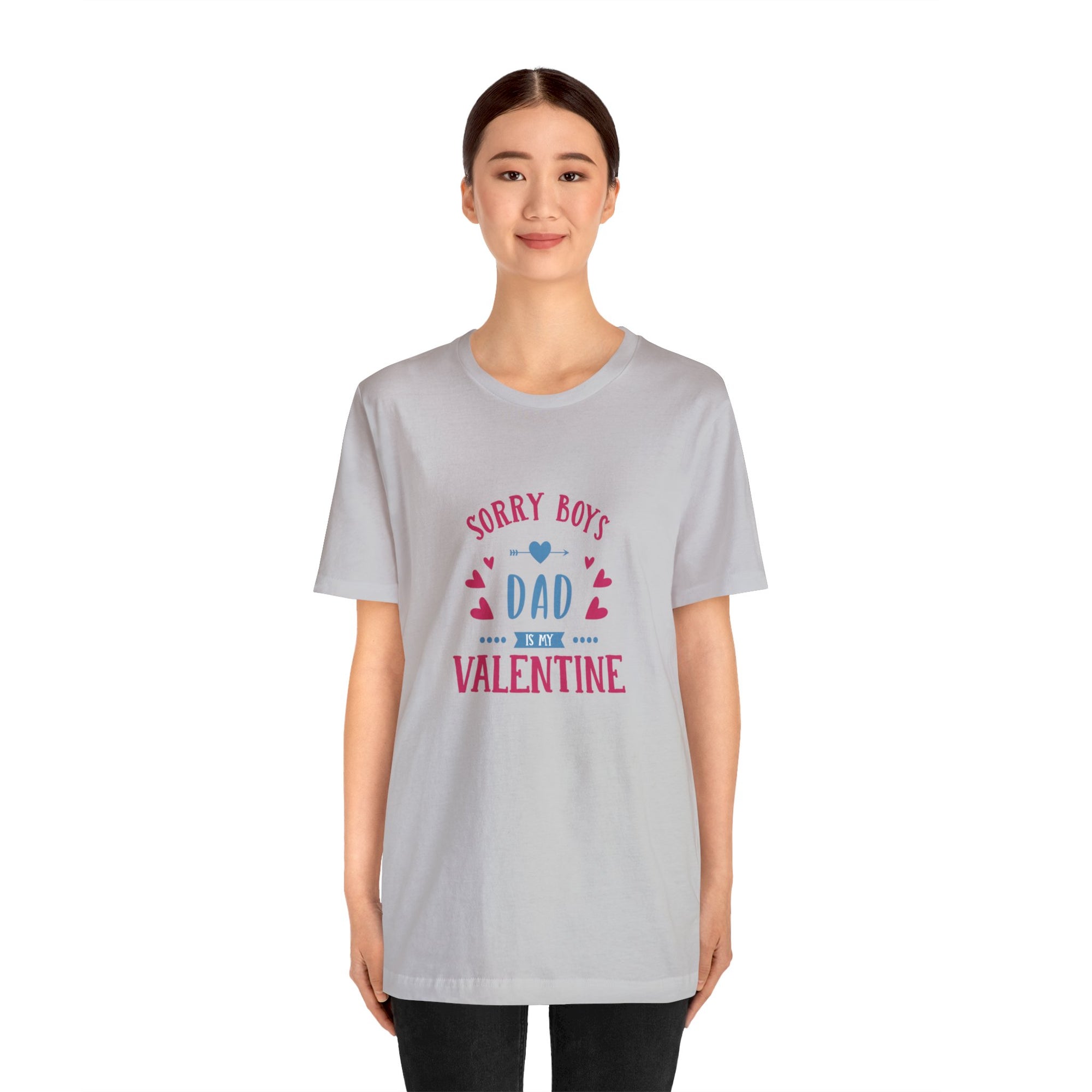 Dad is My Valentine Customized Unisex Jersey Short Sleeve Tee