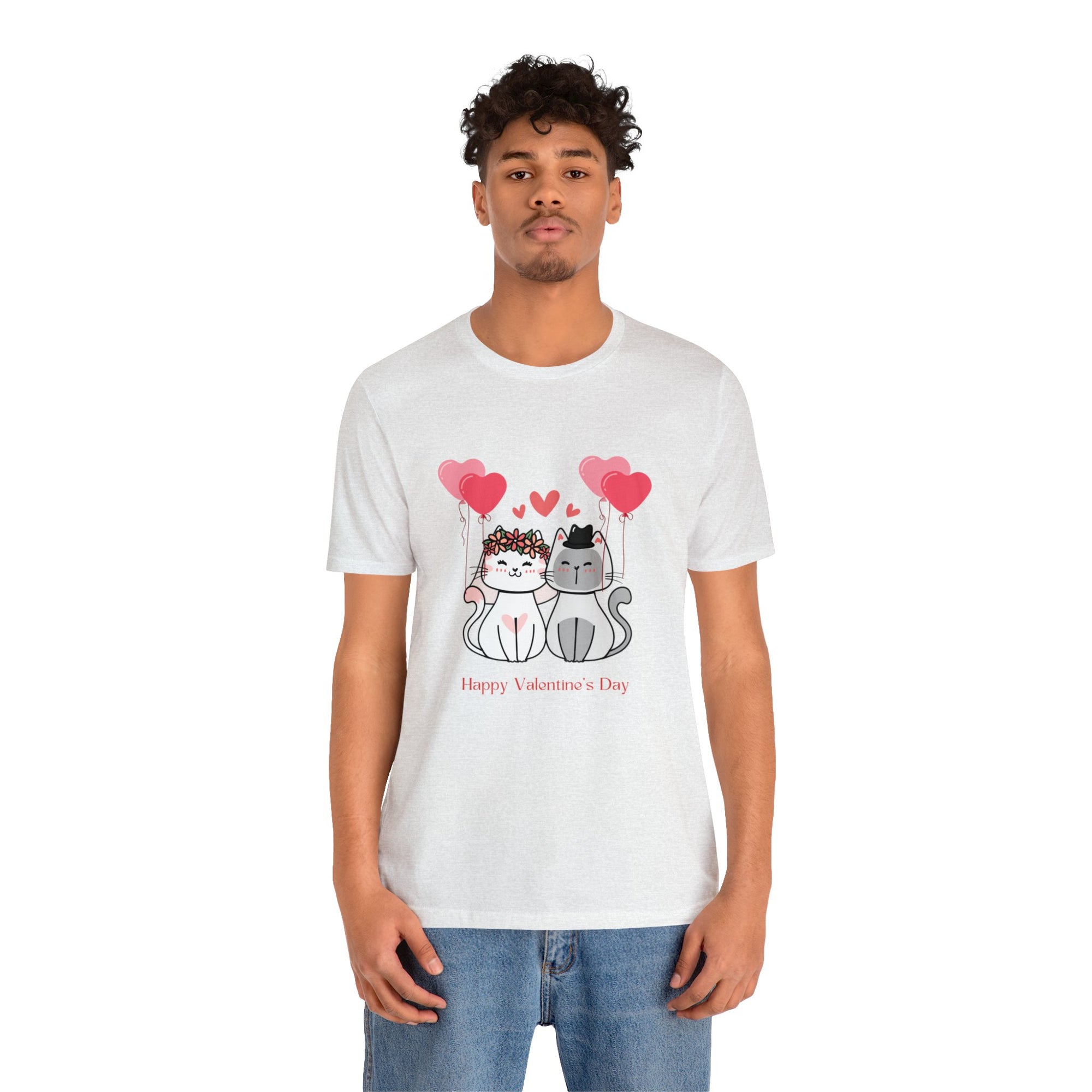 Happy Valentine's Day Customized Unisex Jersey Short Sleeve Tee