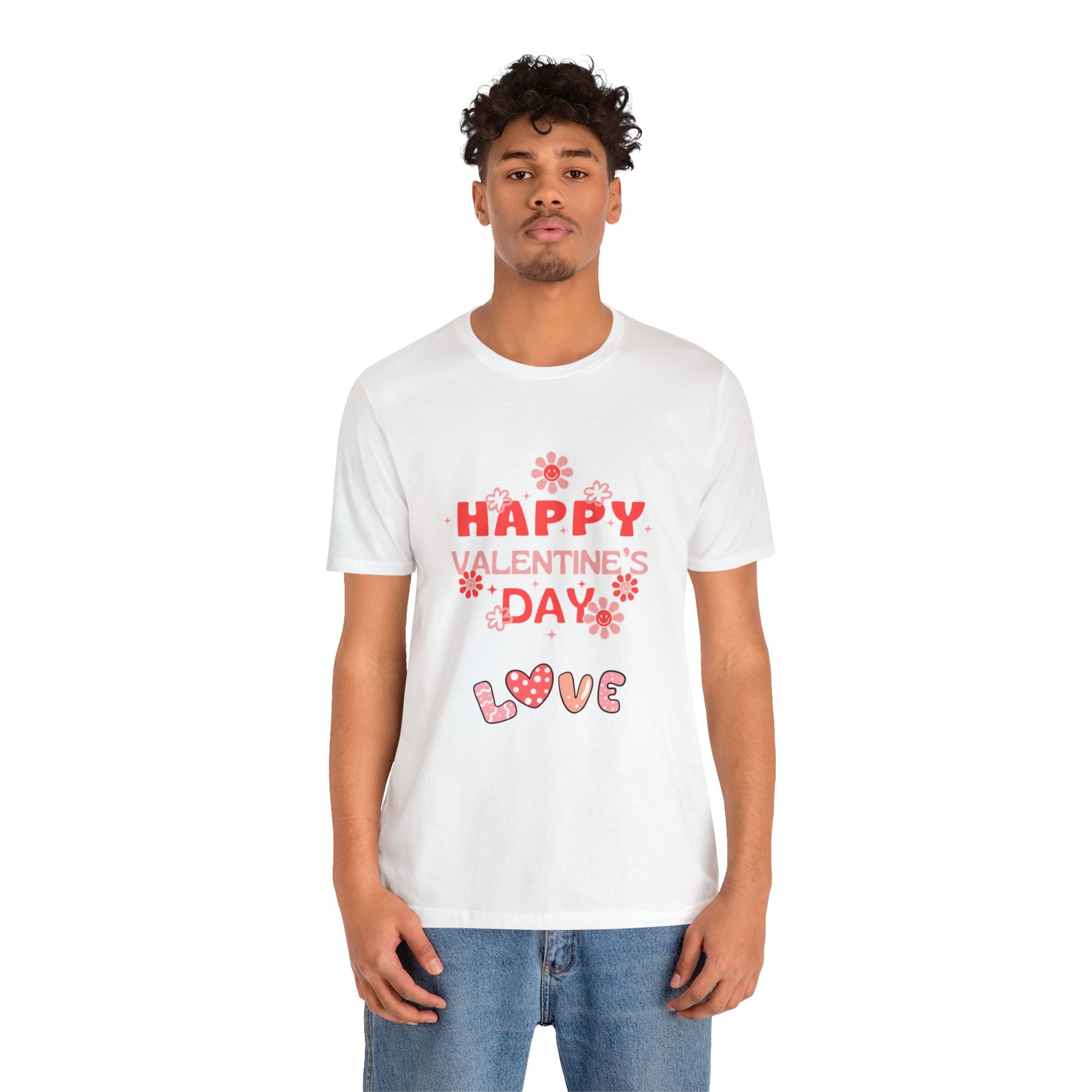 Happy Valentine Day Love Customized Unisex Jersey Short Sleeve Tee