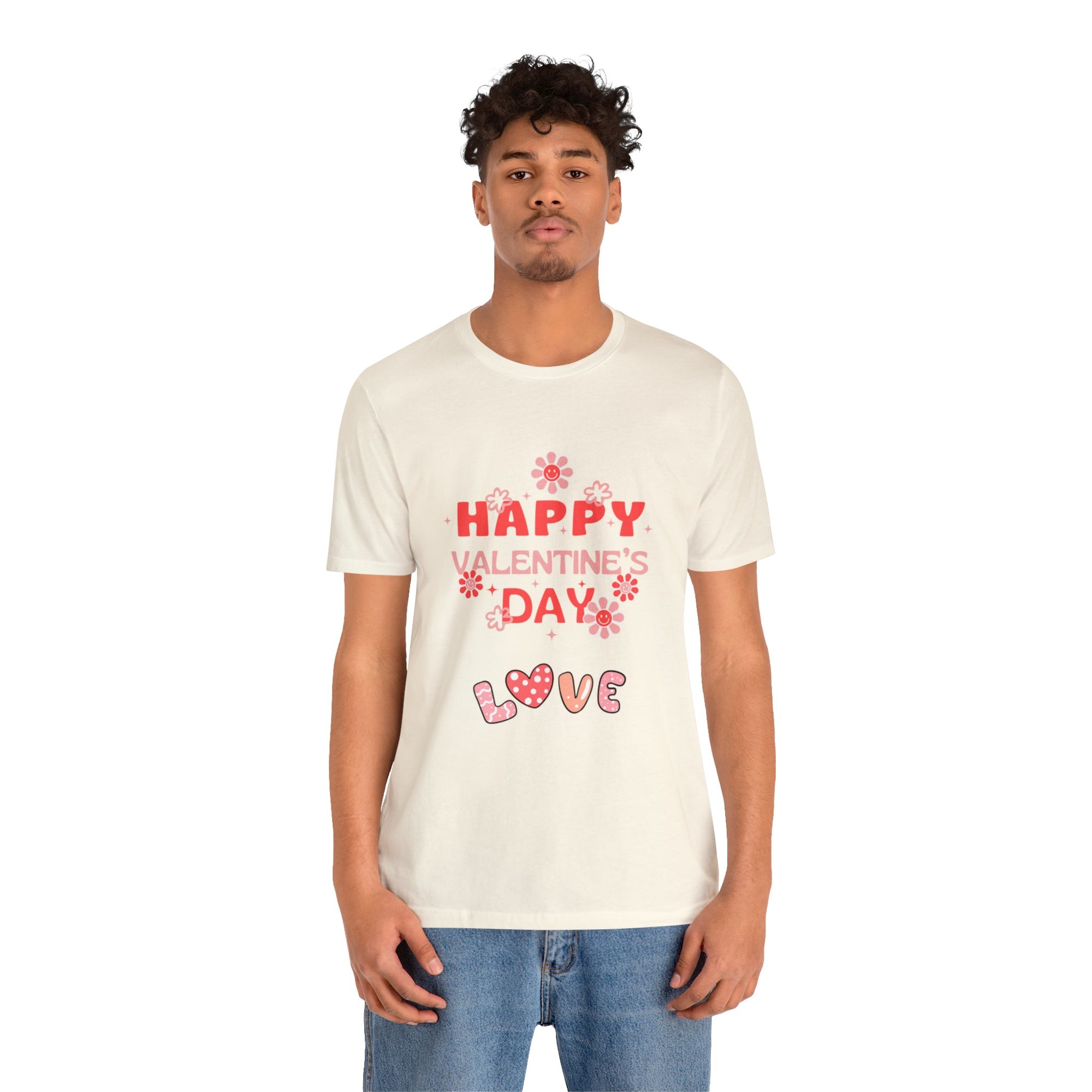Happy Valentine Day Love Customized Unisex Jersey Short Sleeve Tee
