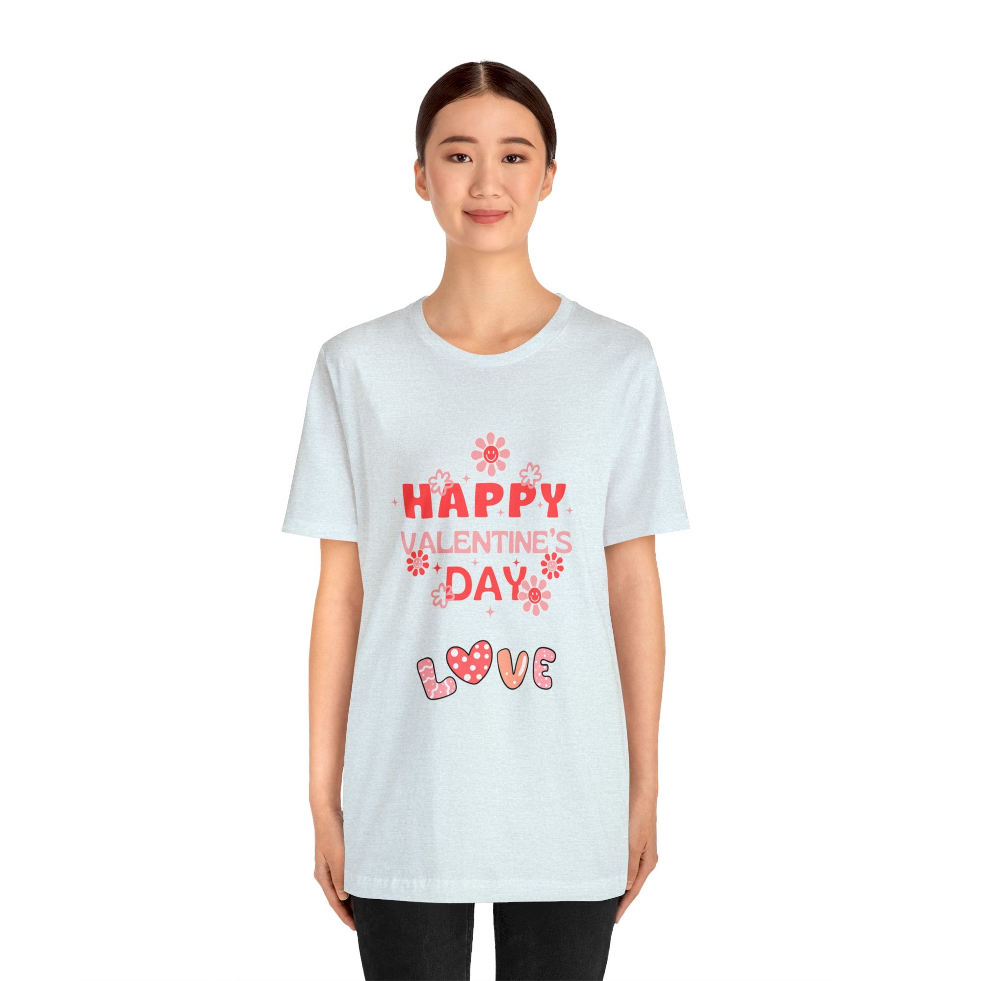 Happy Valentine Day Love Customized Unisex Jersey Short Sleeve Tee