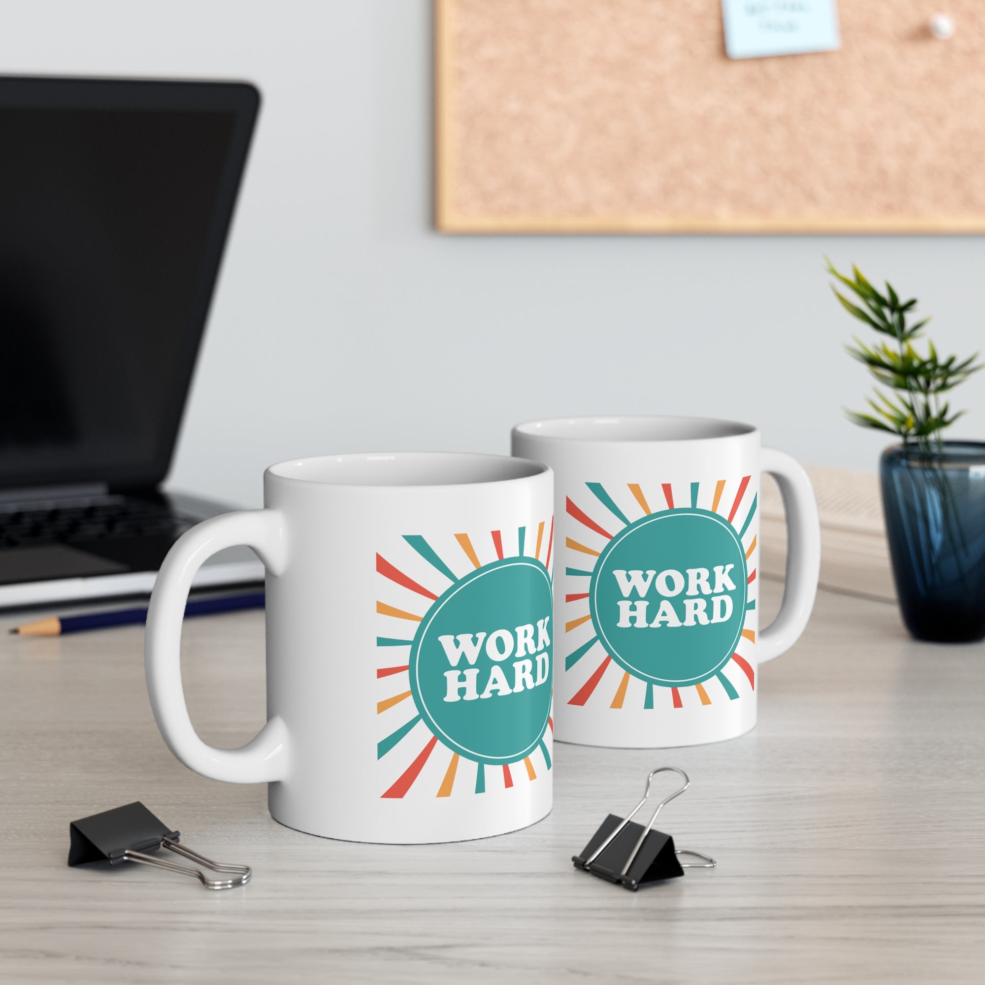 Work Hard Customized Ceramic Mug 11oz