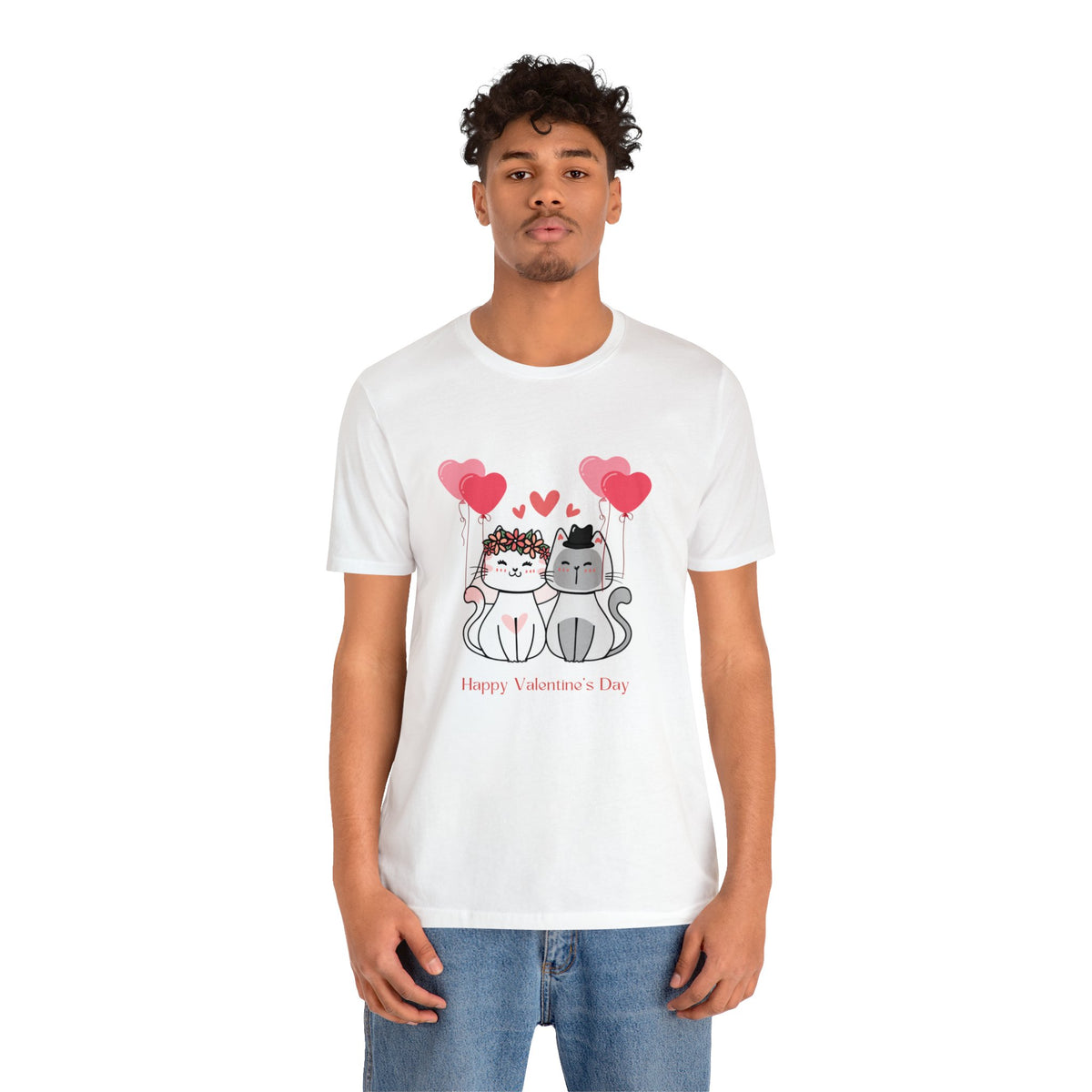 Happy Valentine&#39;s Day Customized Unisex Jersey Short Sleeve Tee