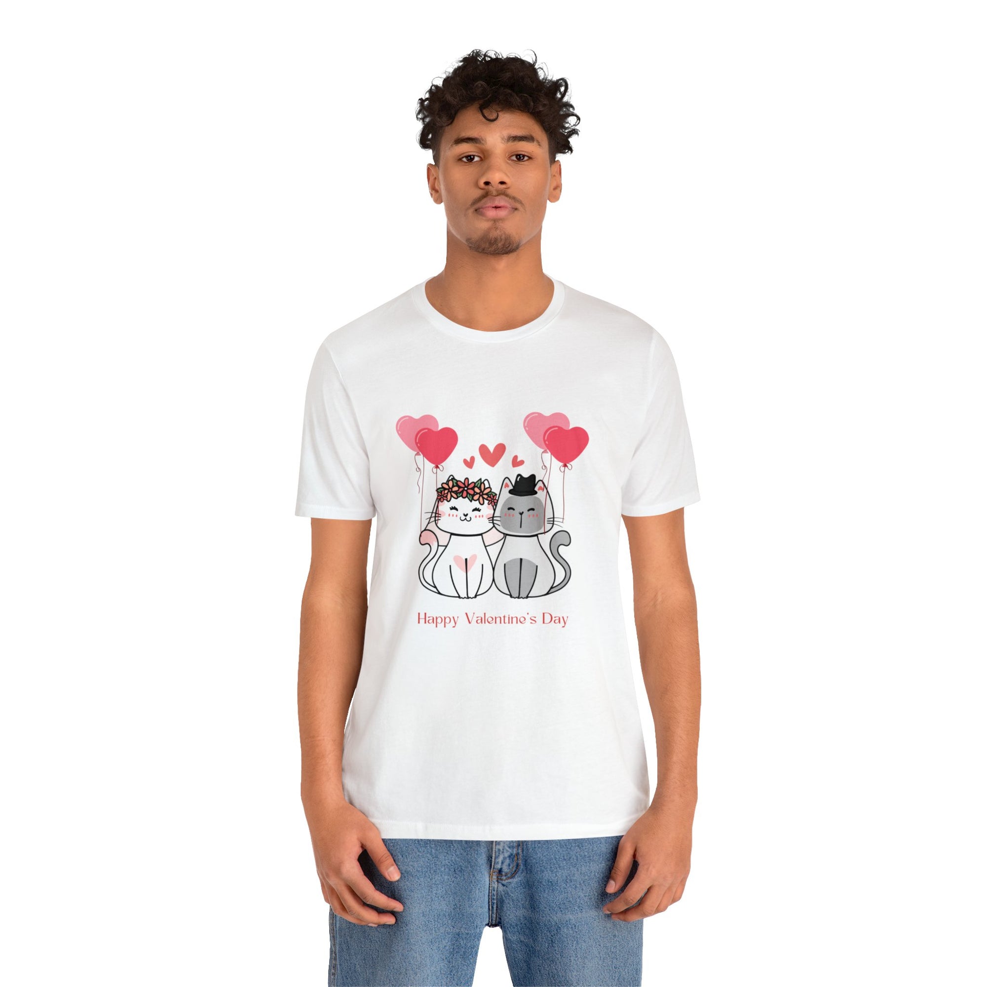 Happy Valentine's Day Customized Unisex Jersey Short Sleeve Tee