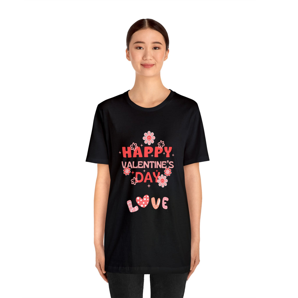 Happy Valentine Day Love Customized Unisex Jersey Short Sleeve Tee