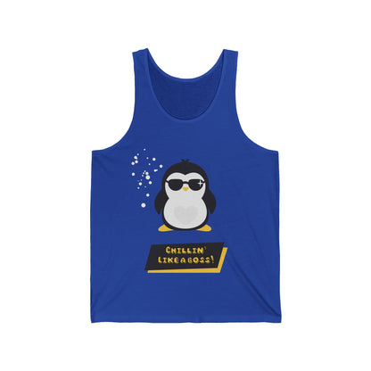 Chilling Like a Boss Customized Unisex Jersey Tank