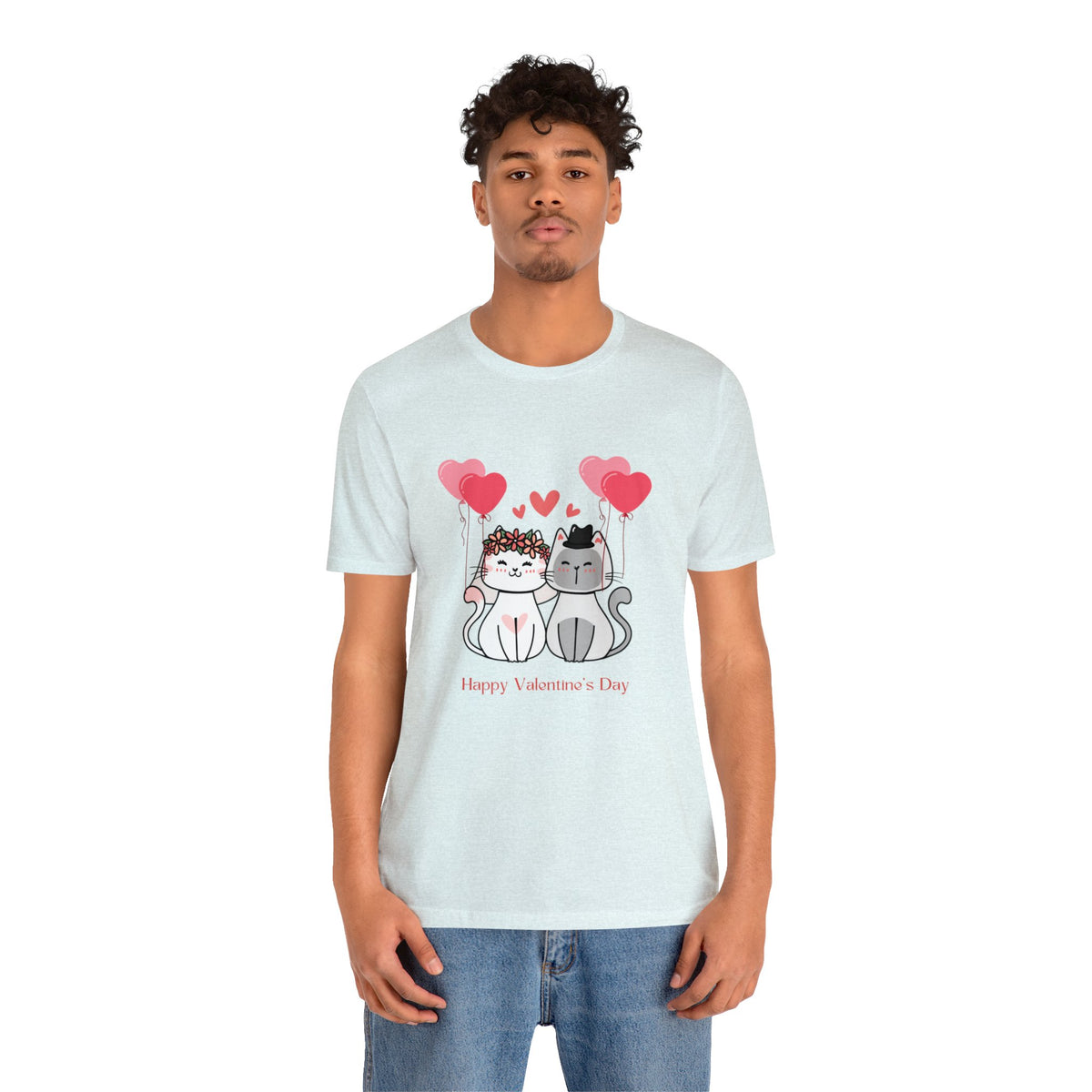 Happy Valentine&#39;s Day Customized Unisex Jersey Short Sleeve Tee