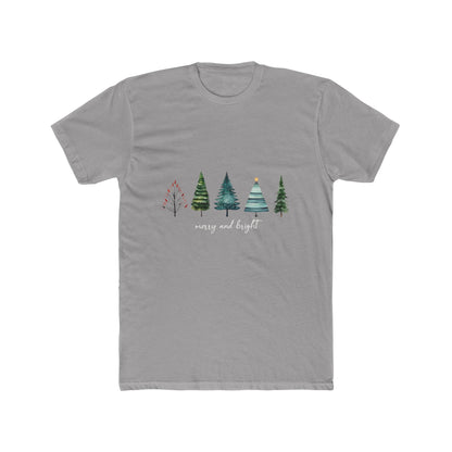 Minimal Christmas Trees Crew Tee — Holiday Forest Graphic T-Shirt