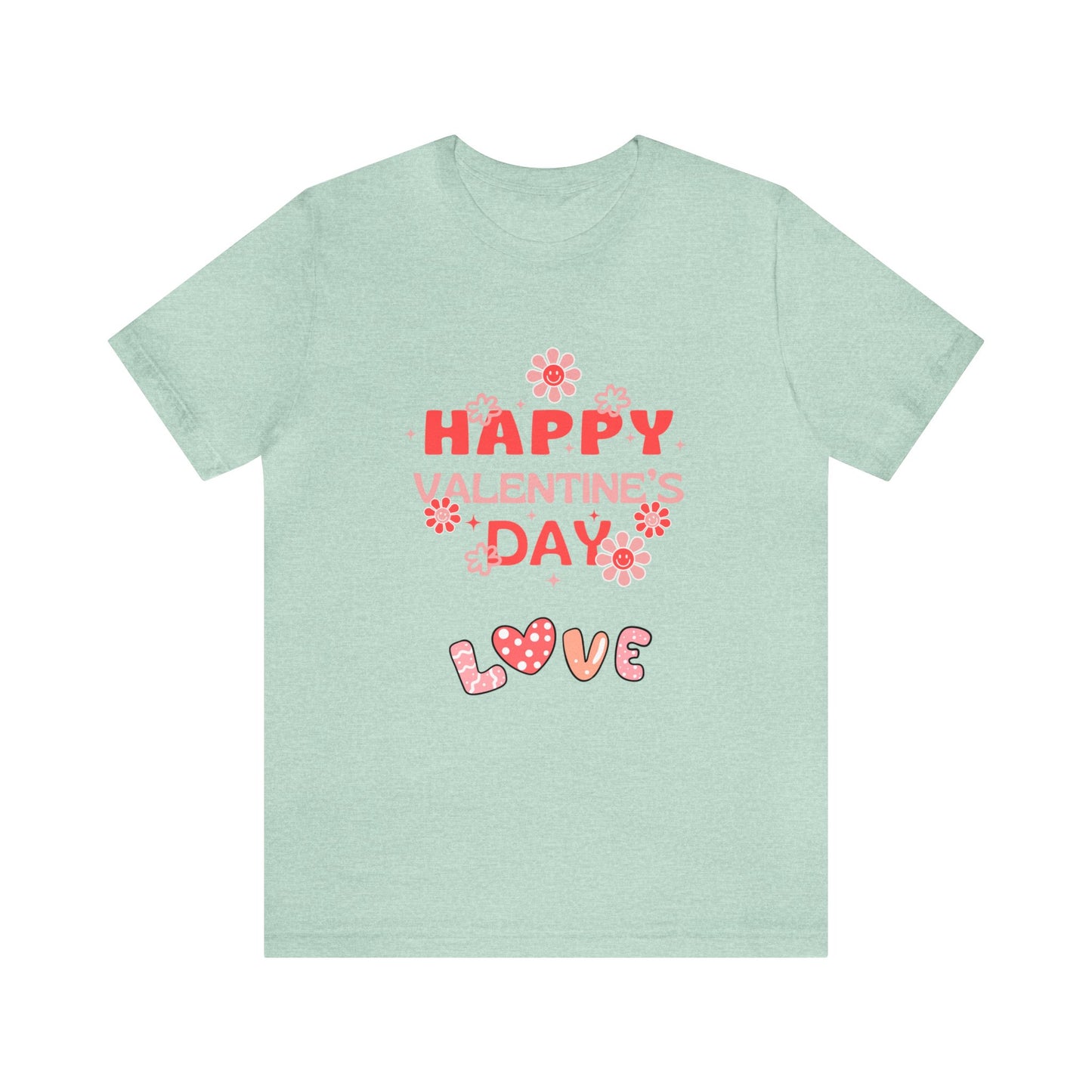 Happy Valentine Day Love Customized Unisex Jersey Short Sleeve Tee