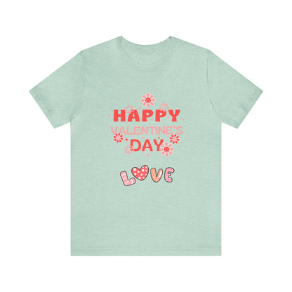Happy Valentine Day Love Customized Unisex Jersey Short Sleeve Tee