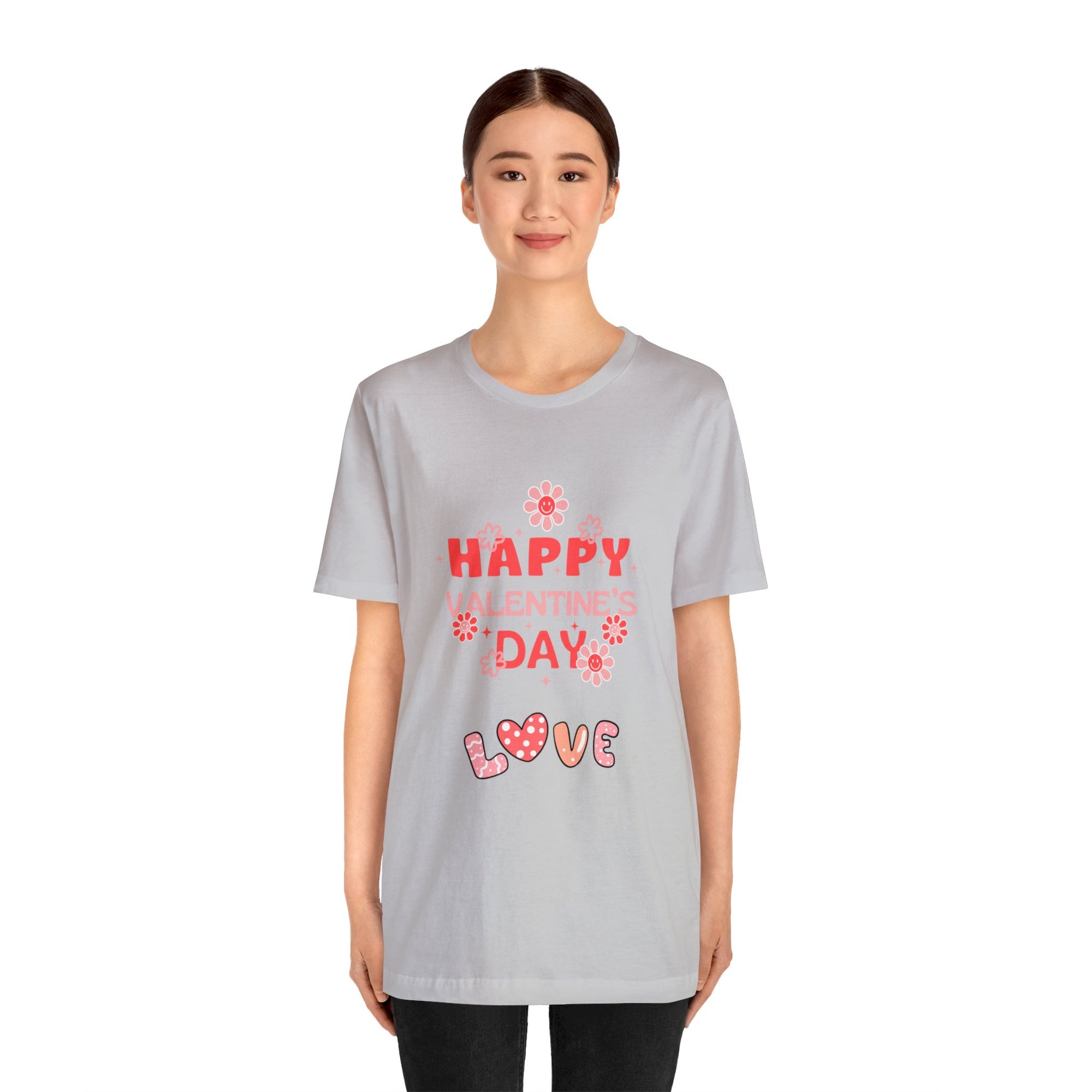 Happy Valentine Day Love Customized Unisex Jersey Short Sleeve Tee