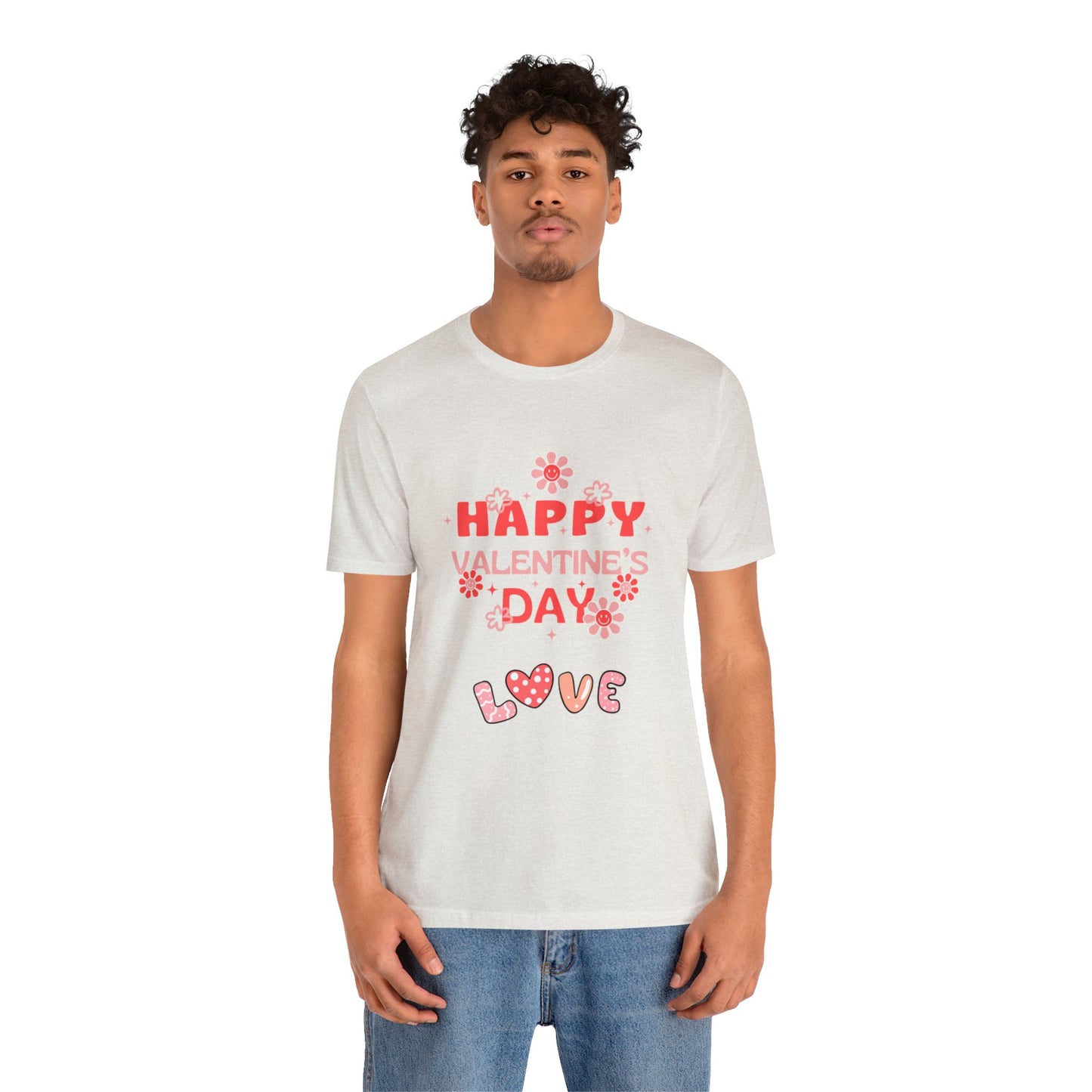 Happy Valentine Day Love Customized Unisex Jersey Short Sleeve Tee