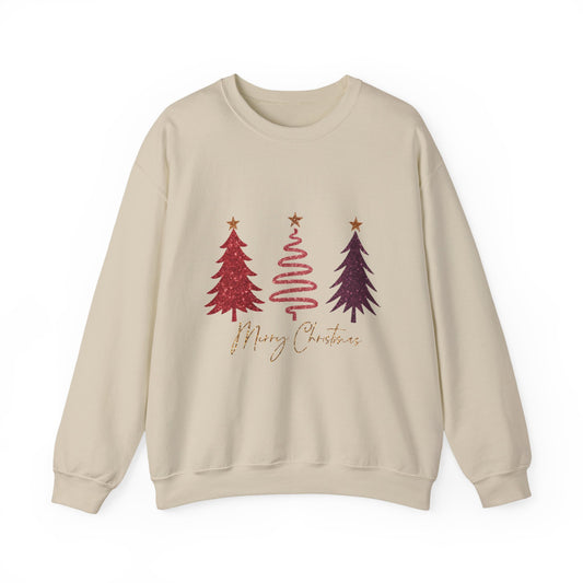 Christmas Tree Crewneck Sweatshirt — Merry Christmas Minimal Holiday Pullover
