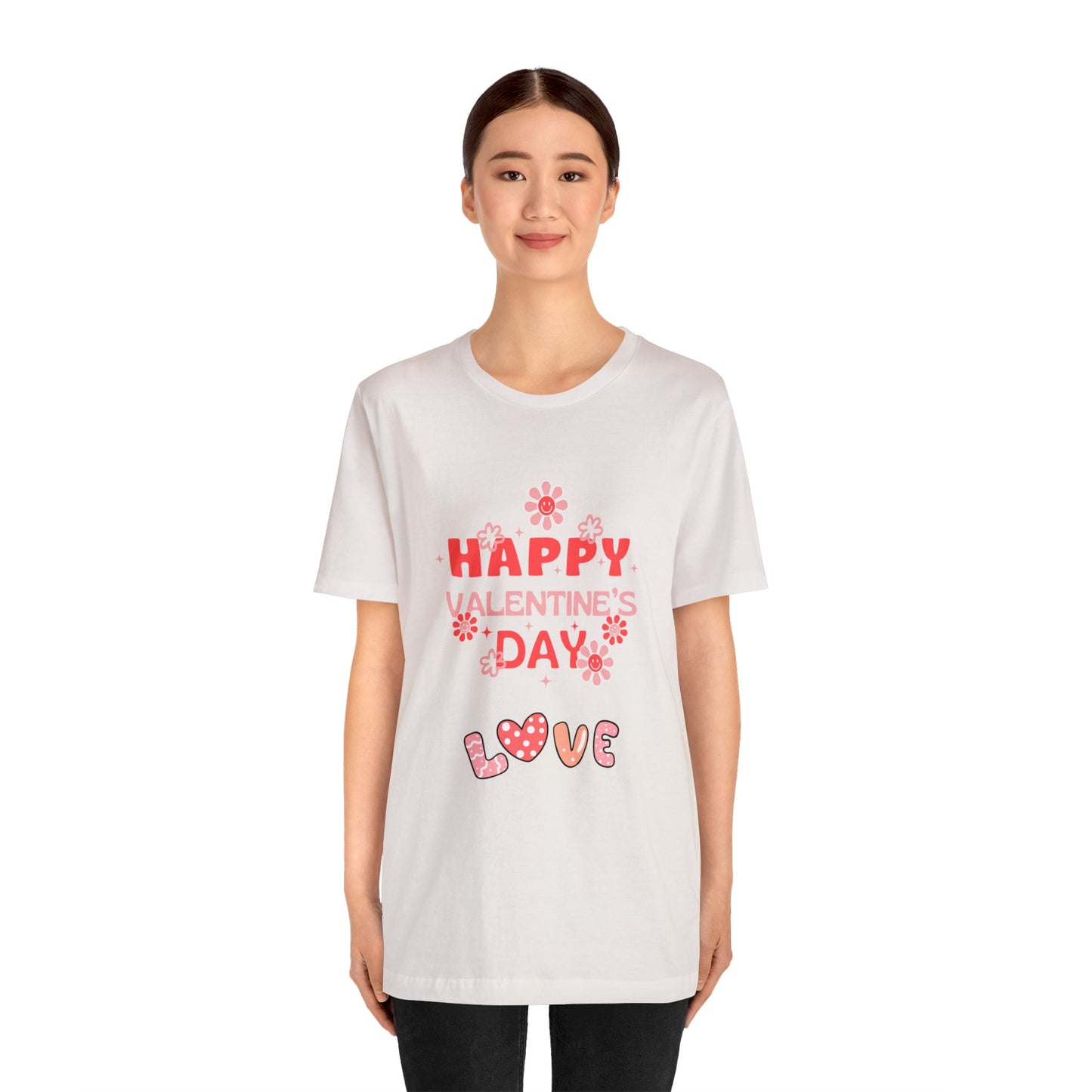 Happy Valentine Day Love Customized Unisex Jersey Short Sleeve Tee