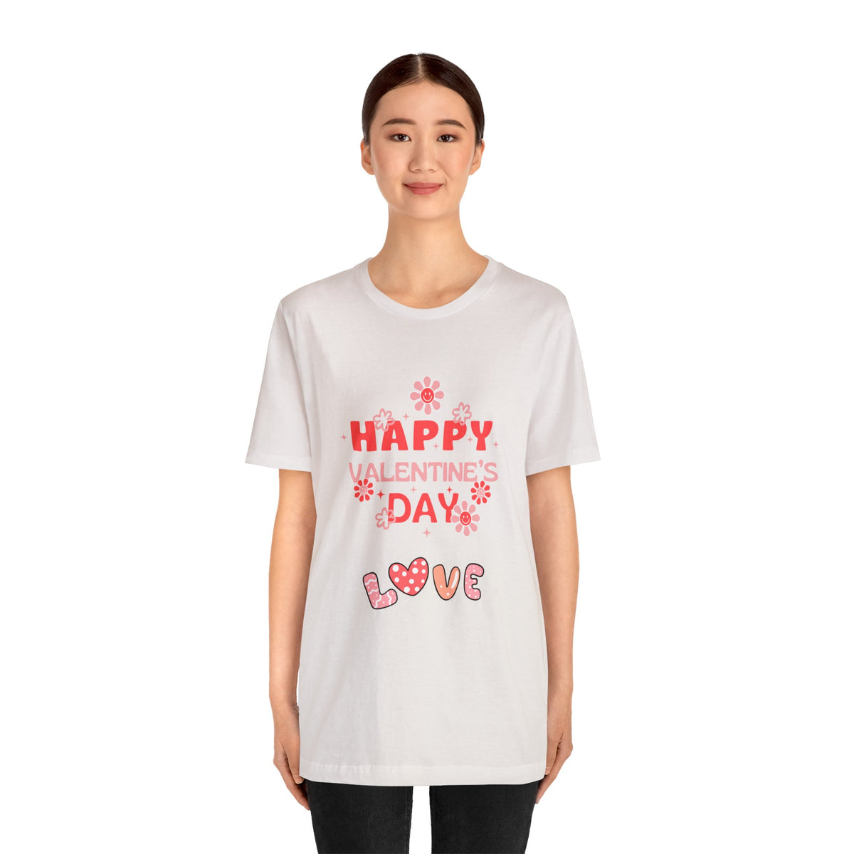 Happy Valentine Day Love Customized Unisex Jersey Short Sleeve Tee