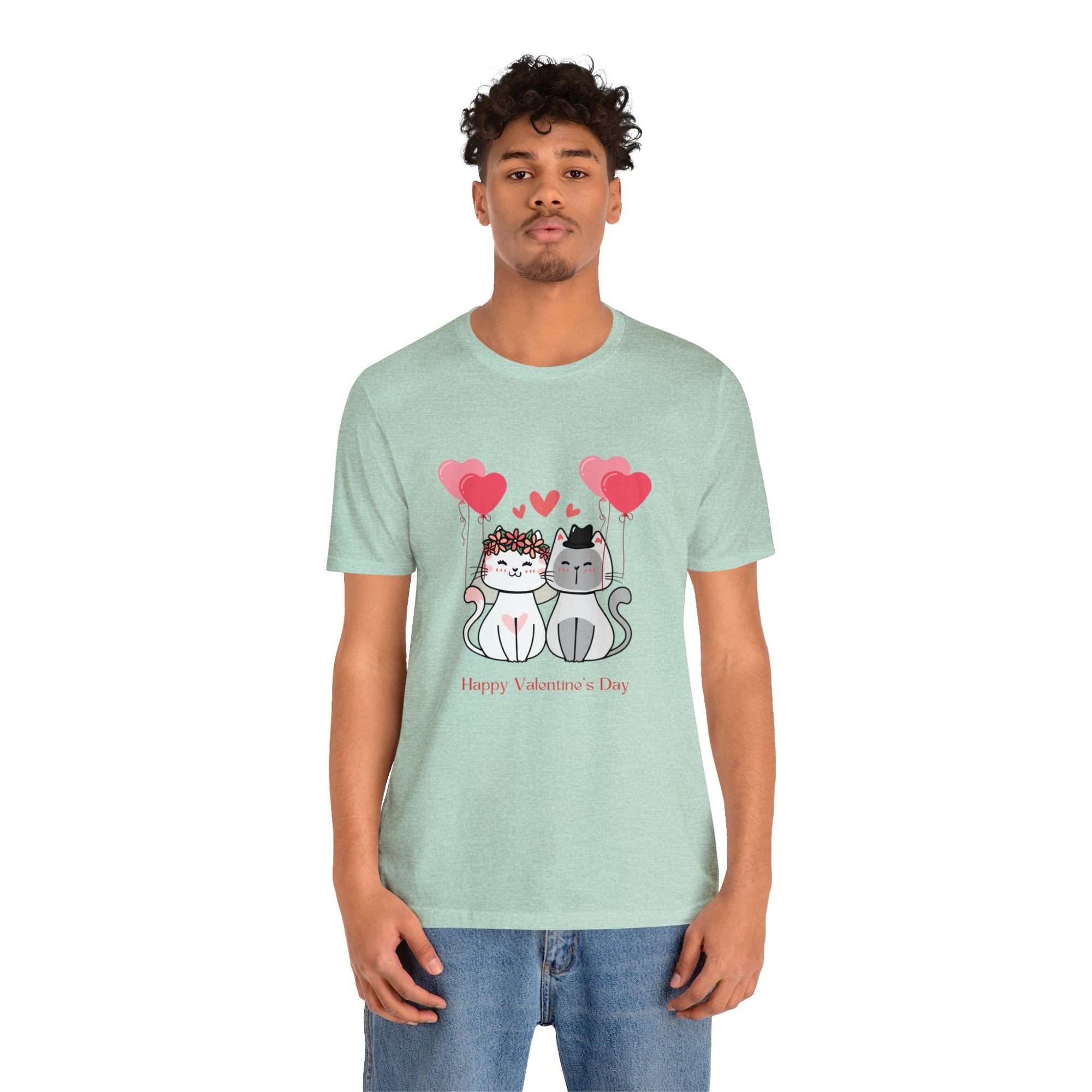 Happy Valentine's Day Customized Unisex Jersey Short Sleeve Tee