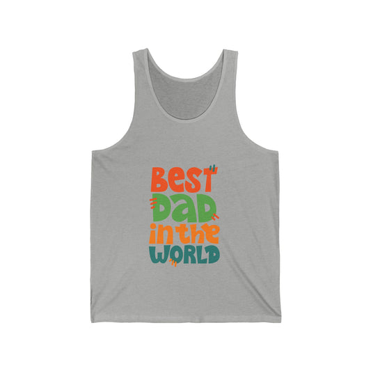 Best Dad in The World Customized Unisex Jersey Tank