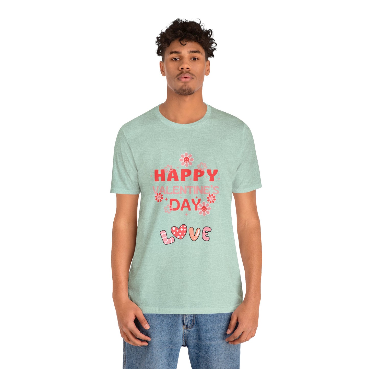 Happy Valentine Day Love Customized Unisex Jersey Short Sleeve Tee