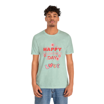 Happy Valentine Day Love Customized Unisex Jersey Short Sleeve Tee