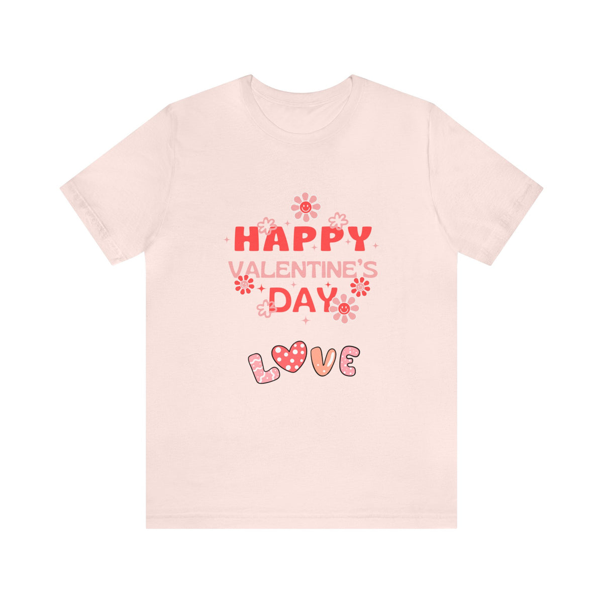 Happy Valentine Day Love Customized Unisex Jersey Short Sleeve Tee