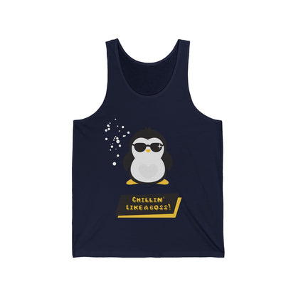 Chilling Like a Boss Customized Unisex Jersey Tank