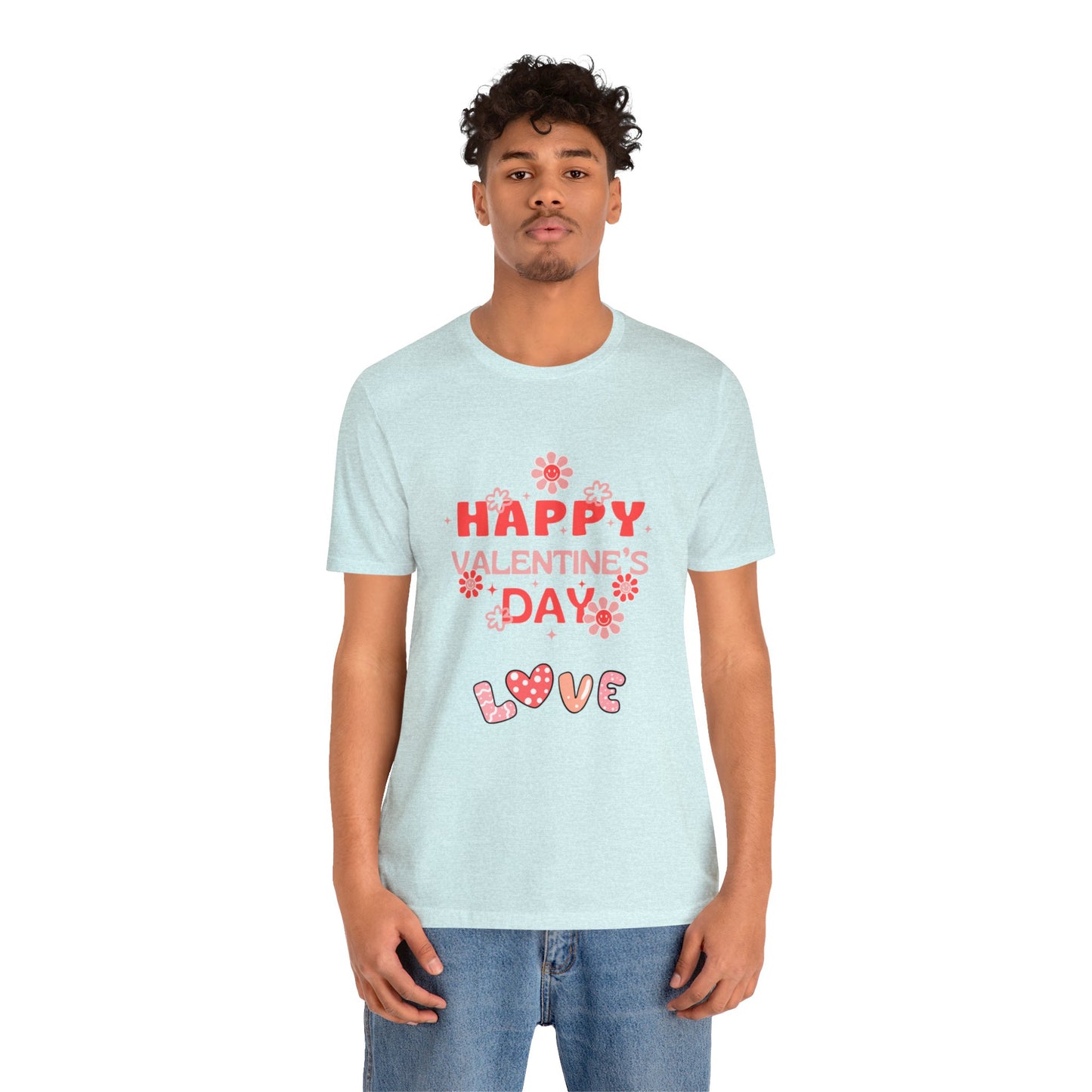 Happy Valentine Day Love Customized Unisex Jersey Short Sleeve Tee