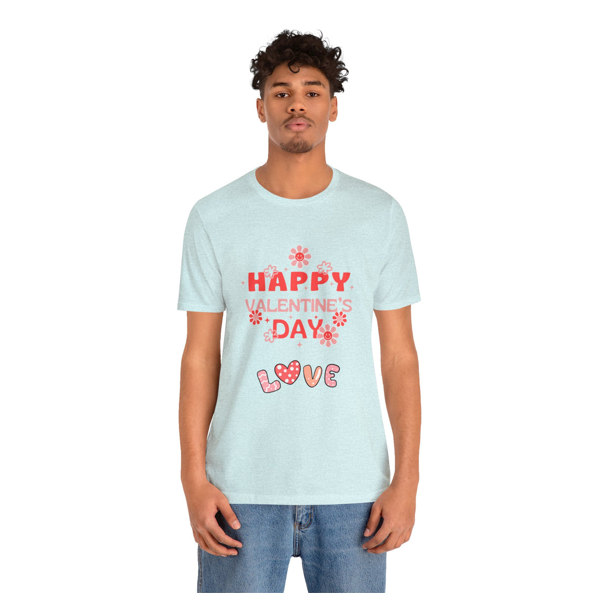Happy Valentine Day Love Customized Unisex Jersey Short Sleeve Tee