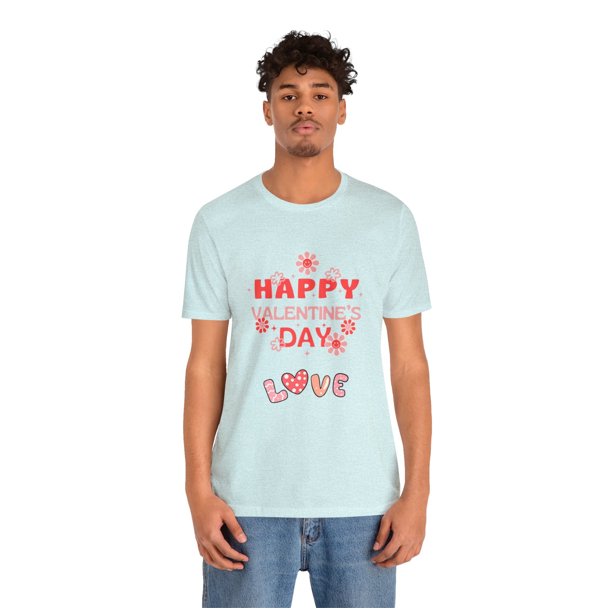 Happy Valentine Day Love Customized Unisex Jersey Short Sleeve Tee