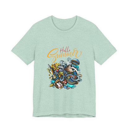 Hello Summer Customized Unisex Jersey Short Sleeve Tee
