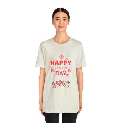 Happy Valentine Day Love Customized Unisex Jersey Short Sleeve Tee