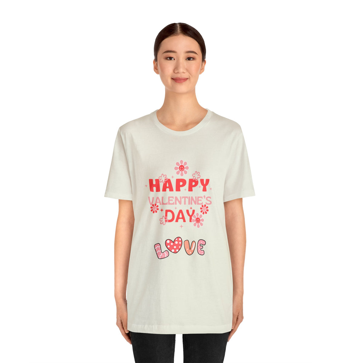 Happy Valentine Day Love Customized Unisex Jersey Short Sleeve Tee