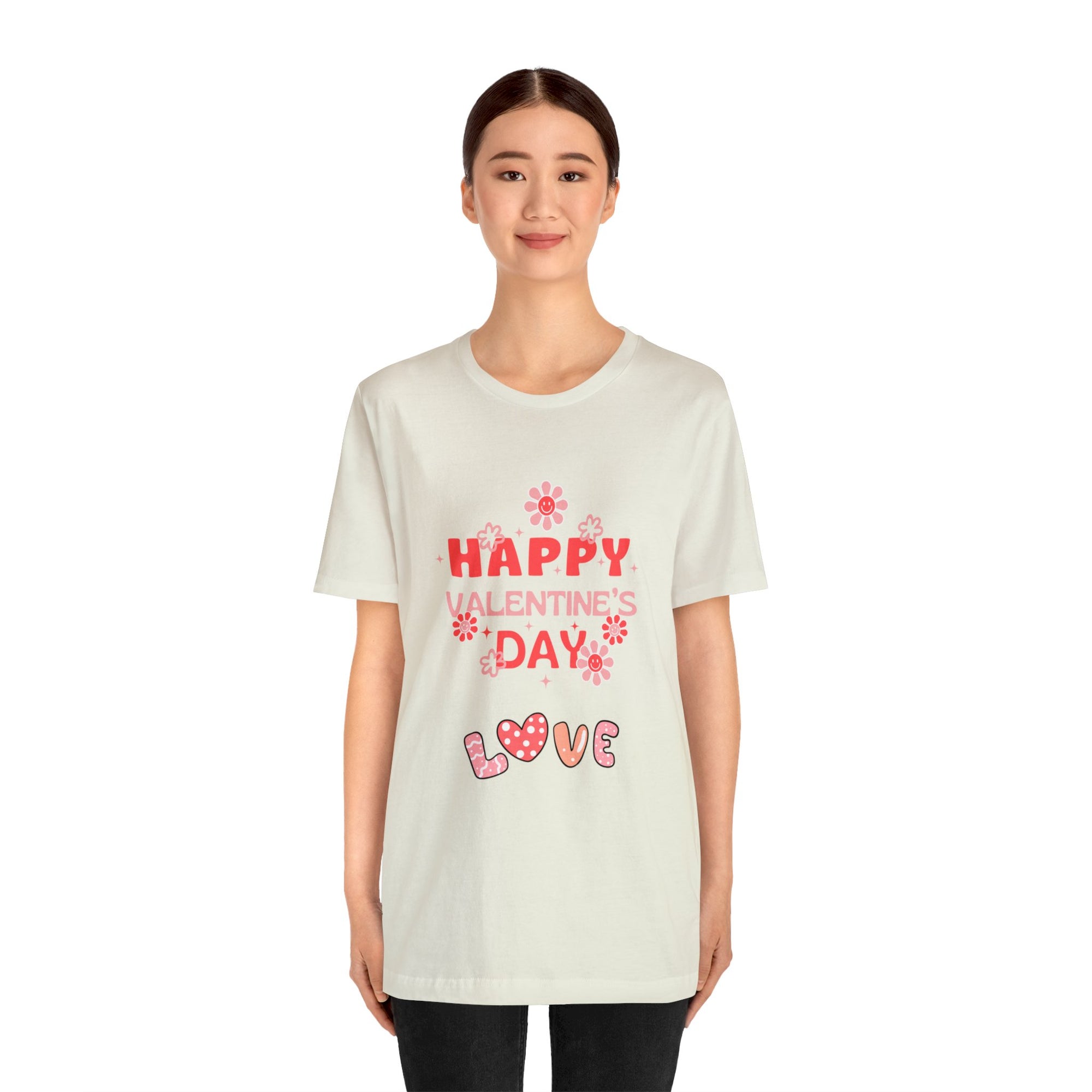 Happy Valentine Day Love Customized Unisex Jersey Short Sleeve Tee