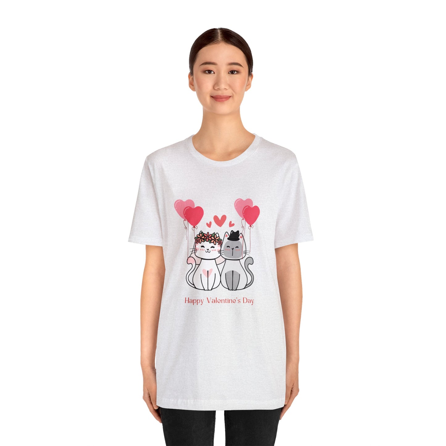 Happy Valentine's Day Customized Unisex Jersey Short Sleeve Tee