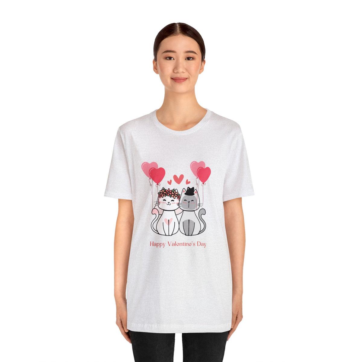 Happy Valentine&#39;s Day Customized Unisex Jersey Short Sleeve Tee