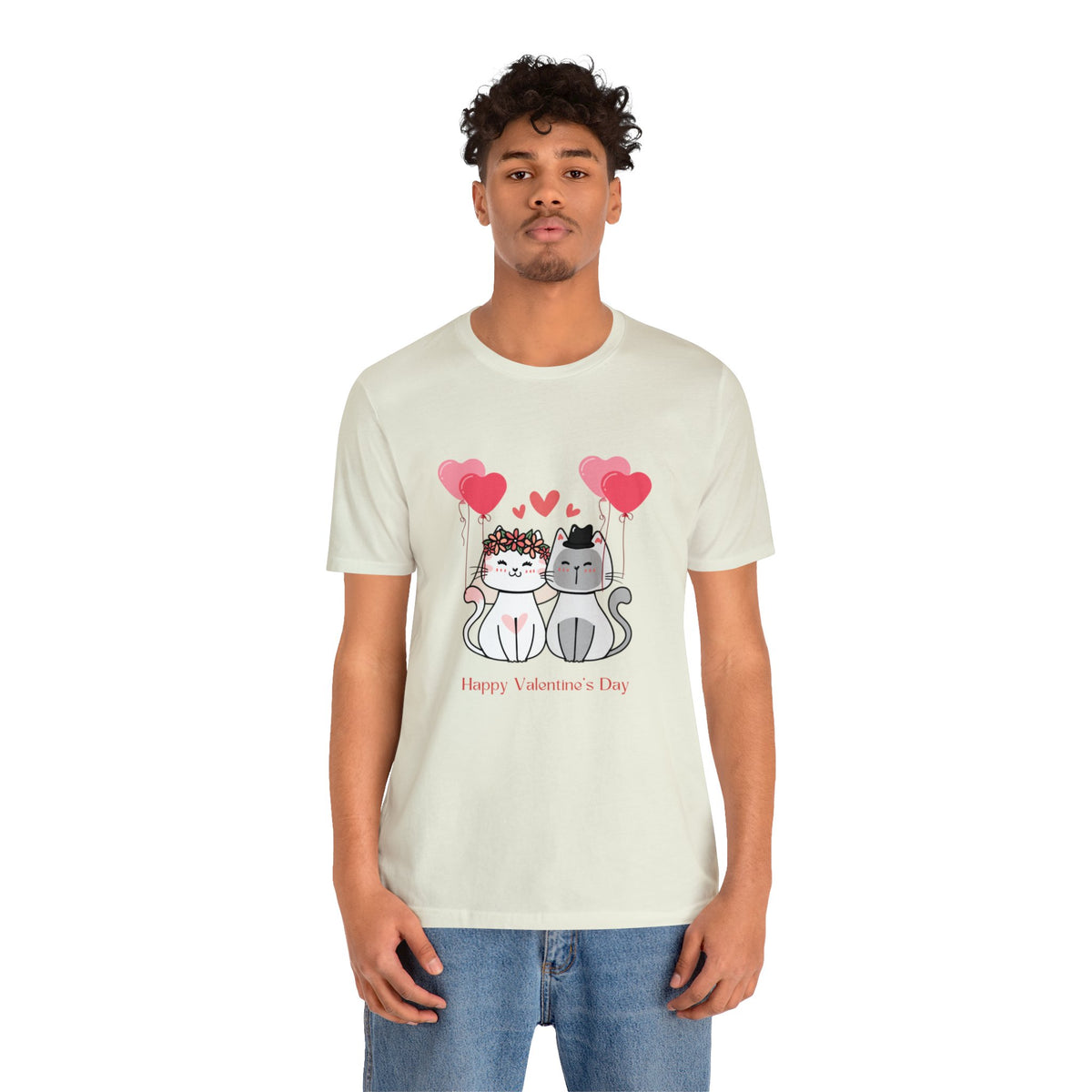 Happy Valentine&#39;s Day Customized Unisex Jersey Short Sleeve Tee