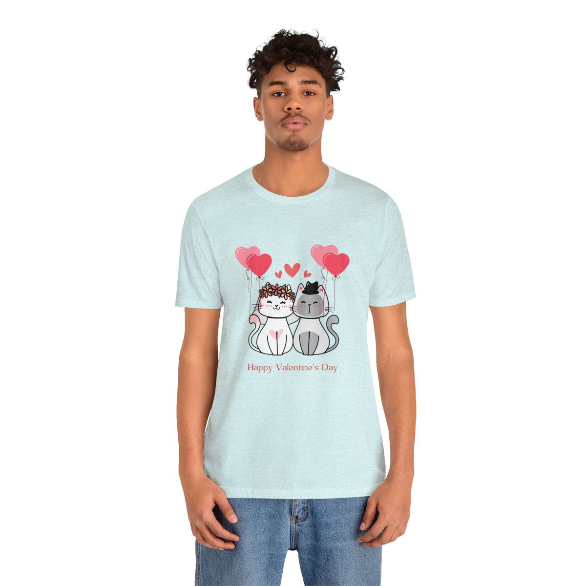 Happy Valentine&#39;s Day Customized Unisex Jersey Short Sleeve Tee
