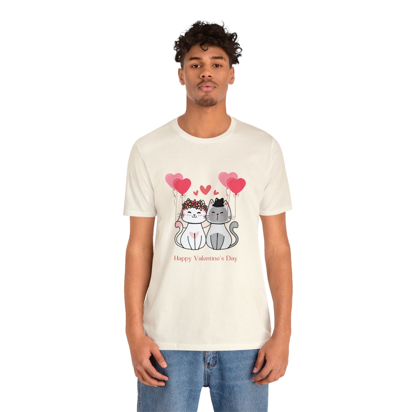 Happy Valentine's Day Customized Unisex Jersey Short Sleeve Tee