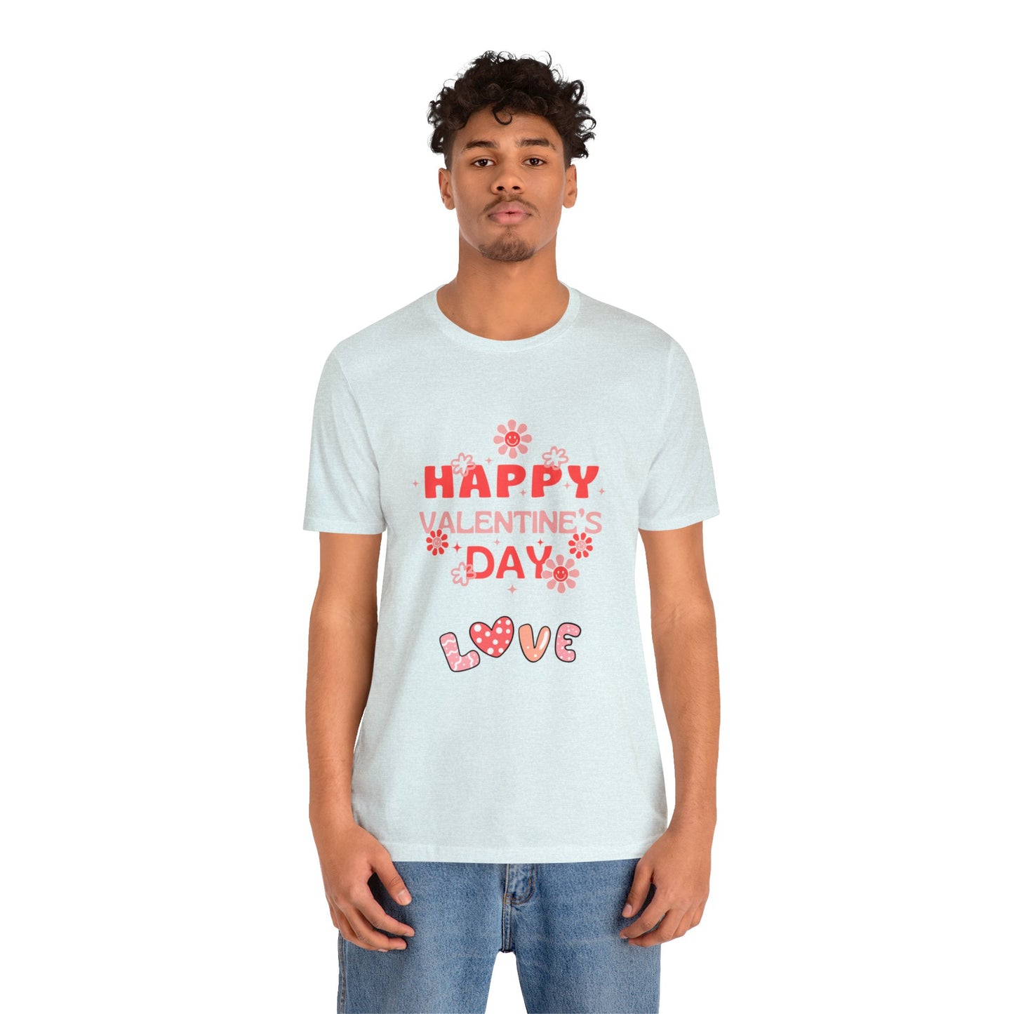 Happy Valentine Day Love Customized Unisex Jersey Short Sleeve Tee