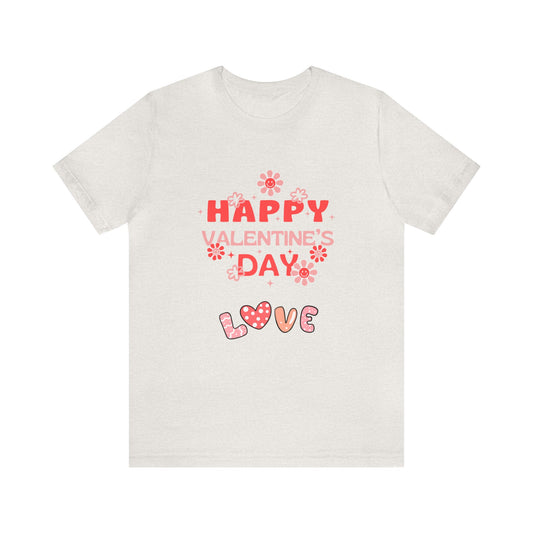 Happy Valentine Day Love Customized Unisex Jersey Short Sleeve Tee