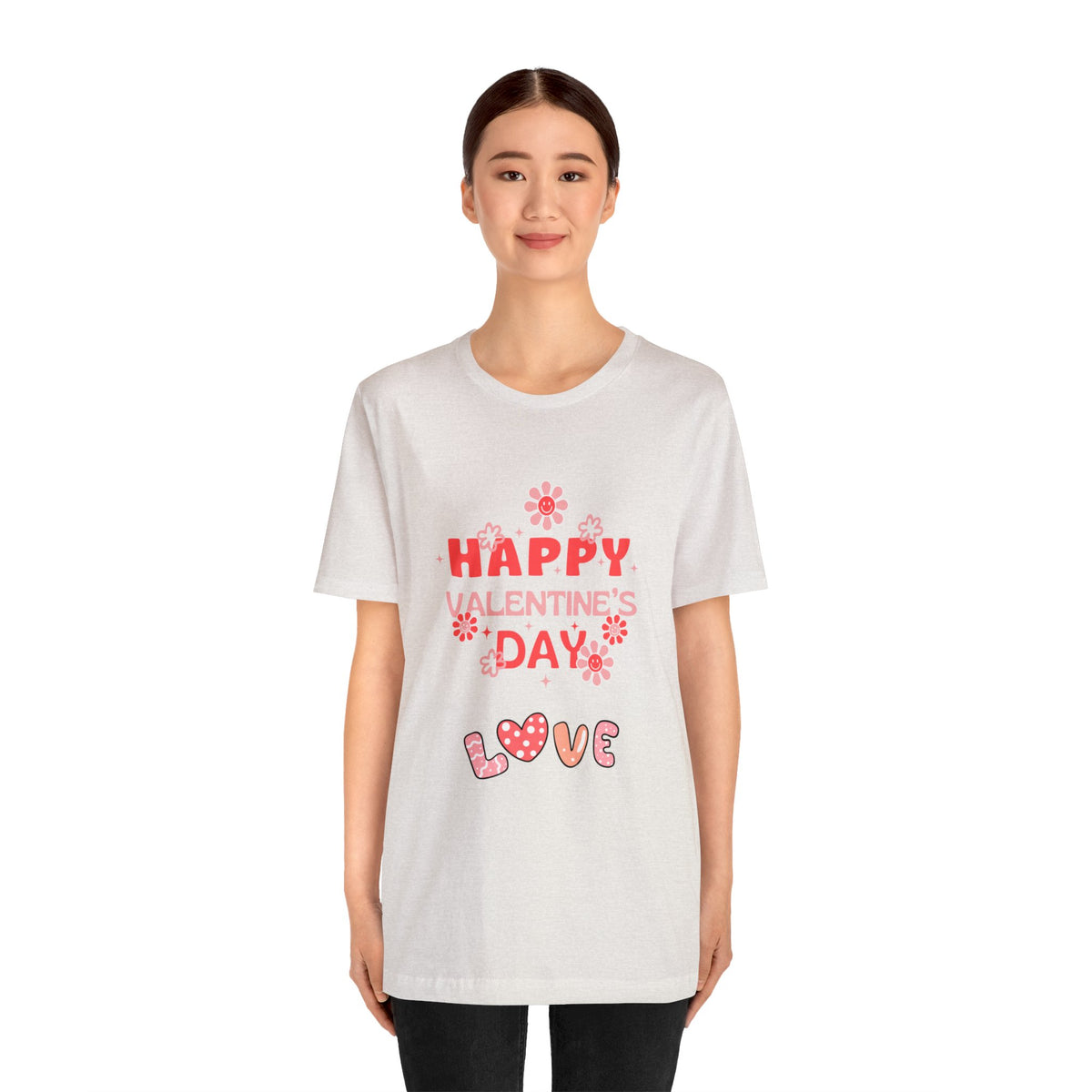 Happy Valentine Day Love Customized Unisex Jersey Short Sleeve Tee