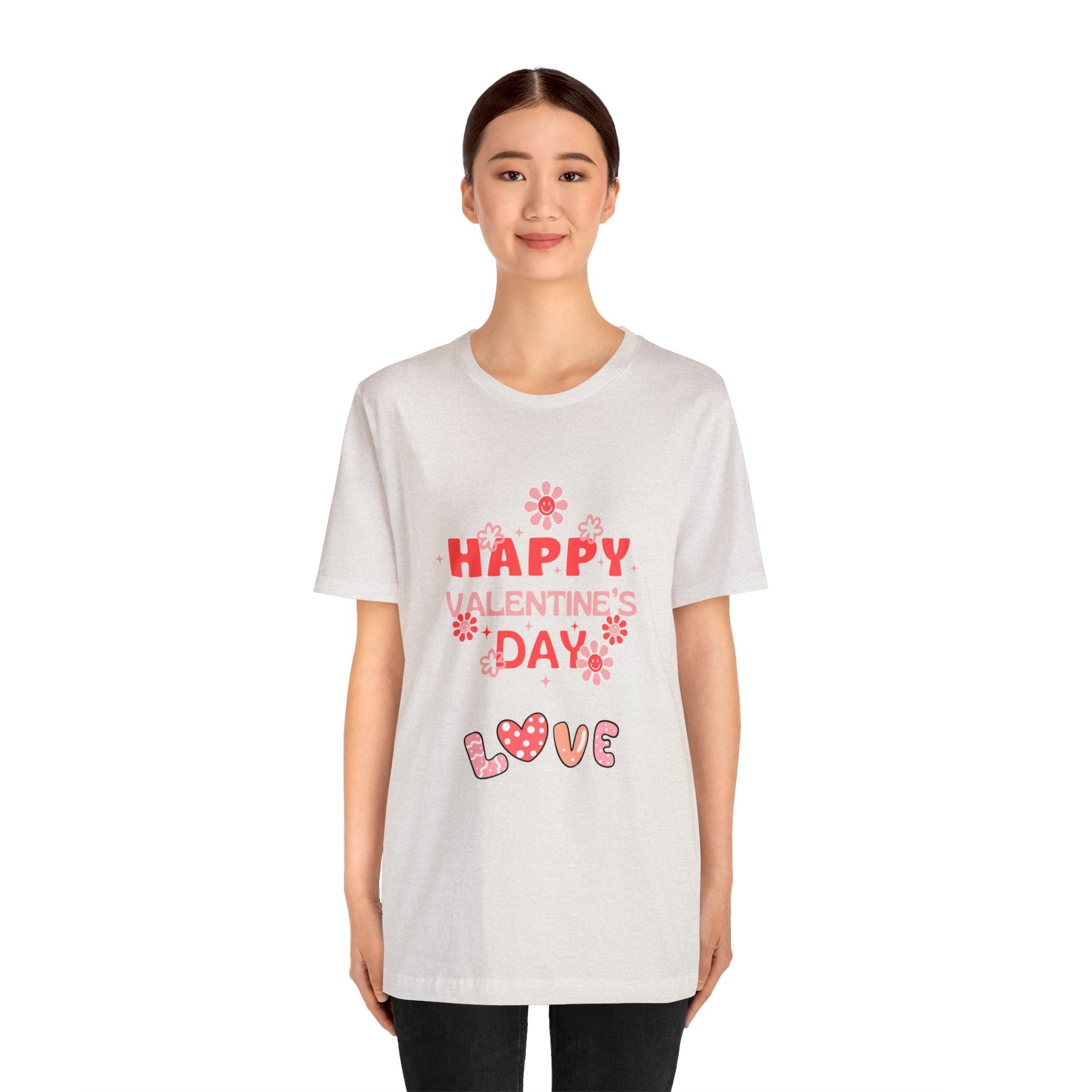 Happy Valentine Day Love Customized Unisex Jersey Short Sleeve Tee