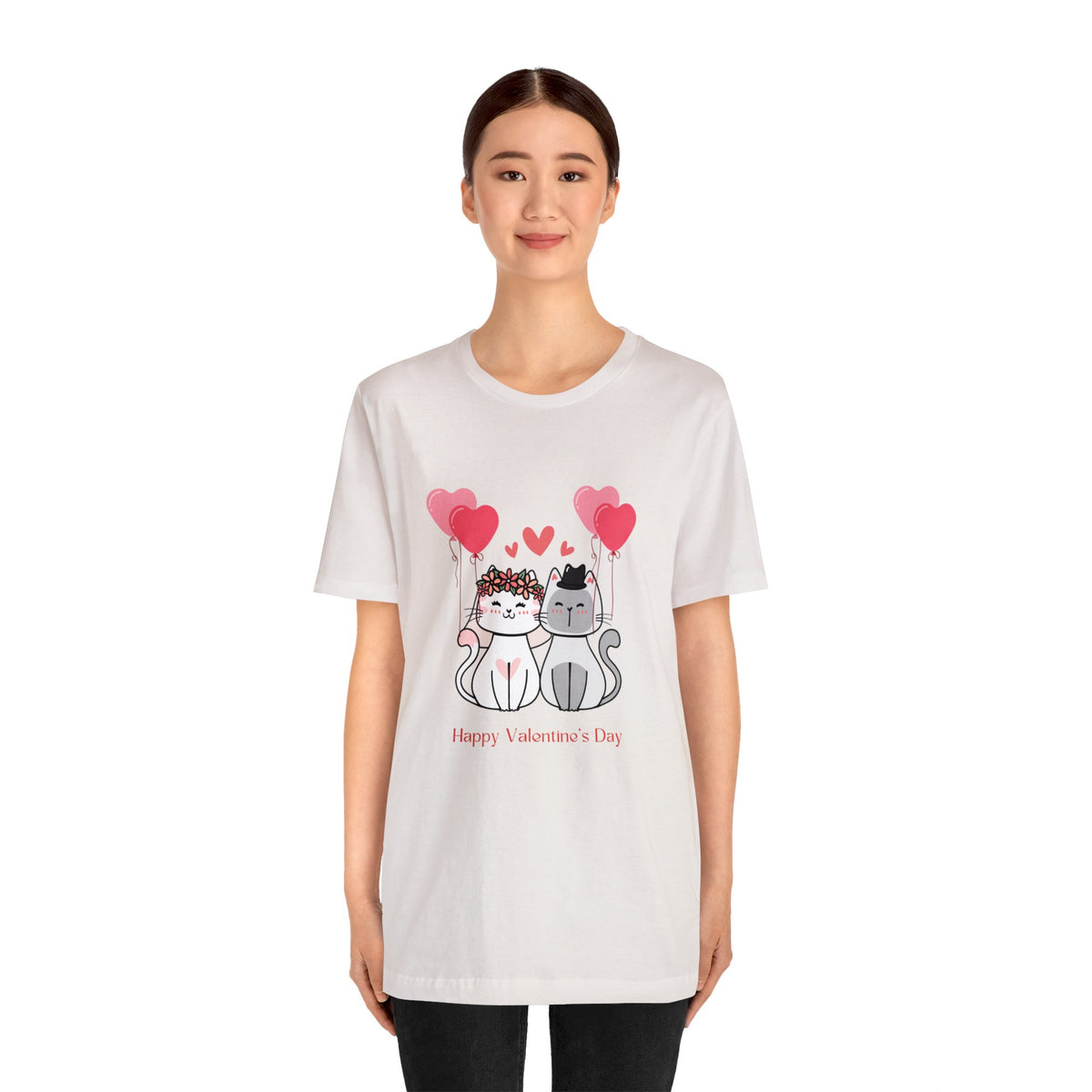 Happy Valentine&#39;s Day Customized Unisex Jersey Short Sleeve Tee