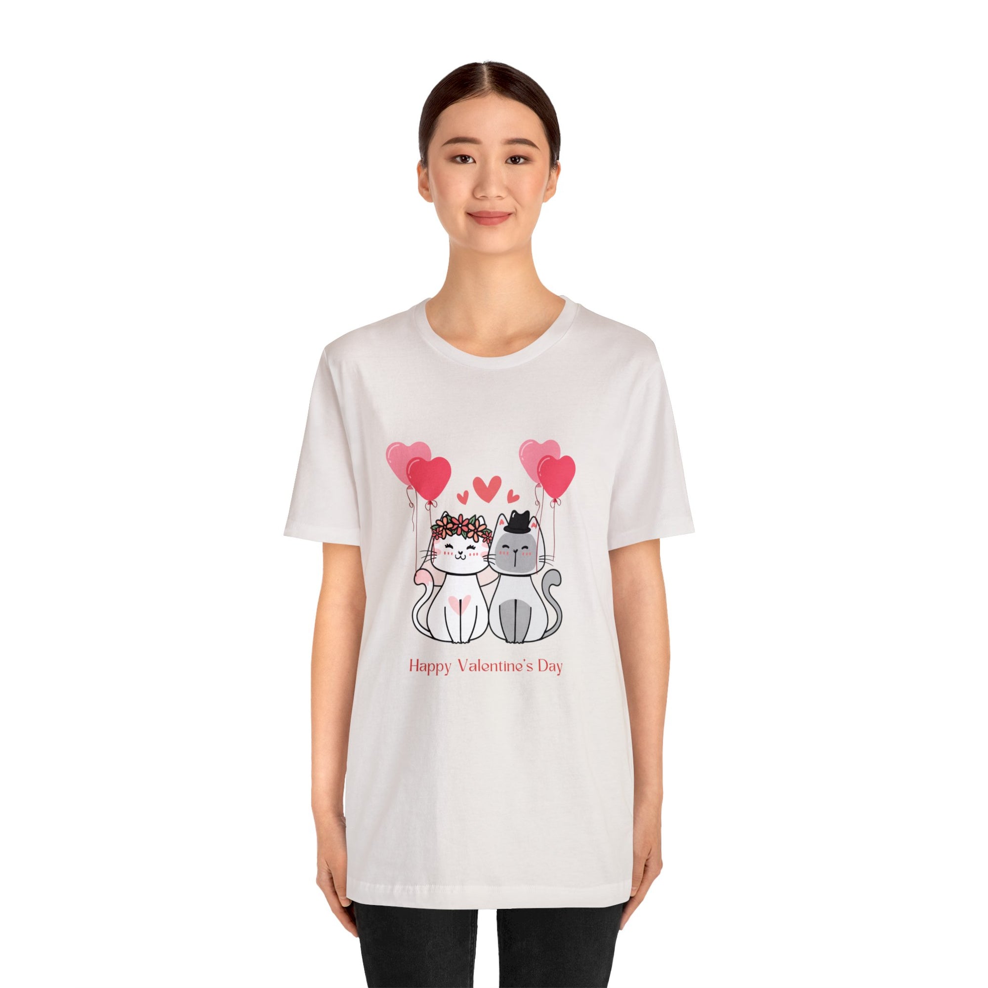 Happy Valentine's Day Customized Unisex Jersey Short Sleeve Tee