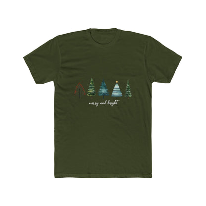 Minimal Christmas Trees Crew Tee — Holiday Forest Graphic T-Shirt