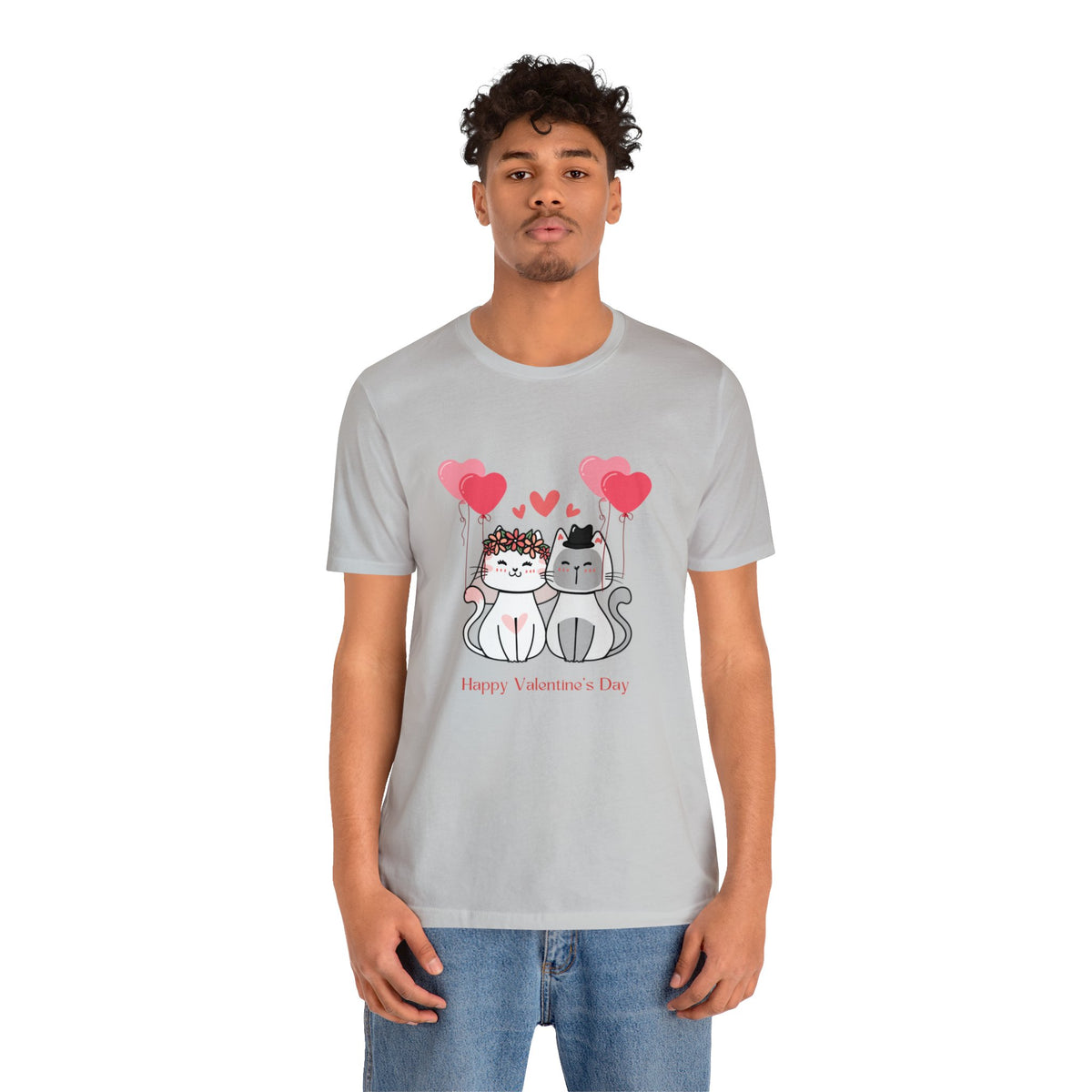 Happy Valentine&#39;s Day Customized Unisex Jersey Short Sleeve Tee