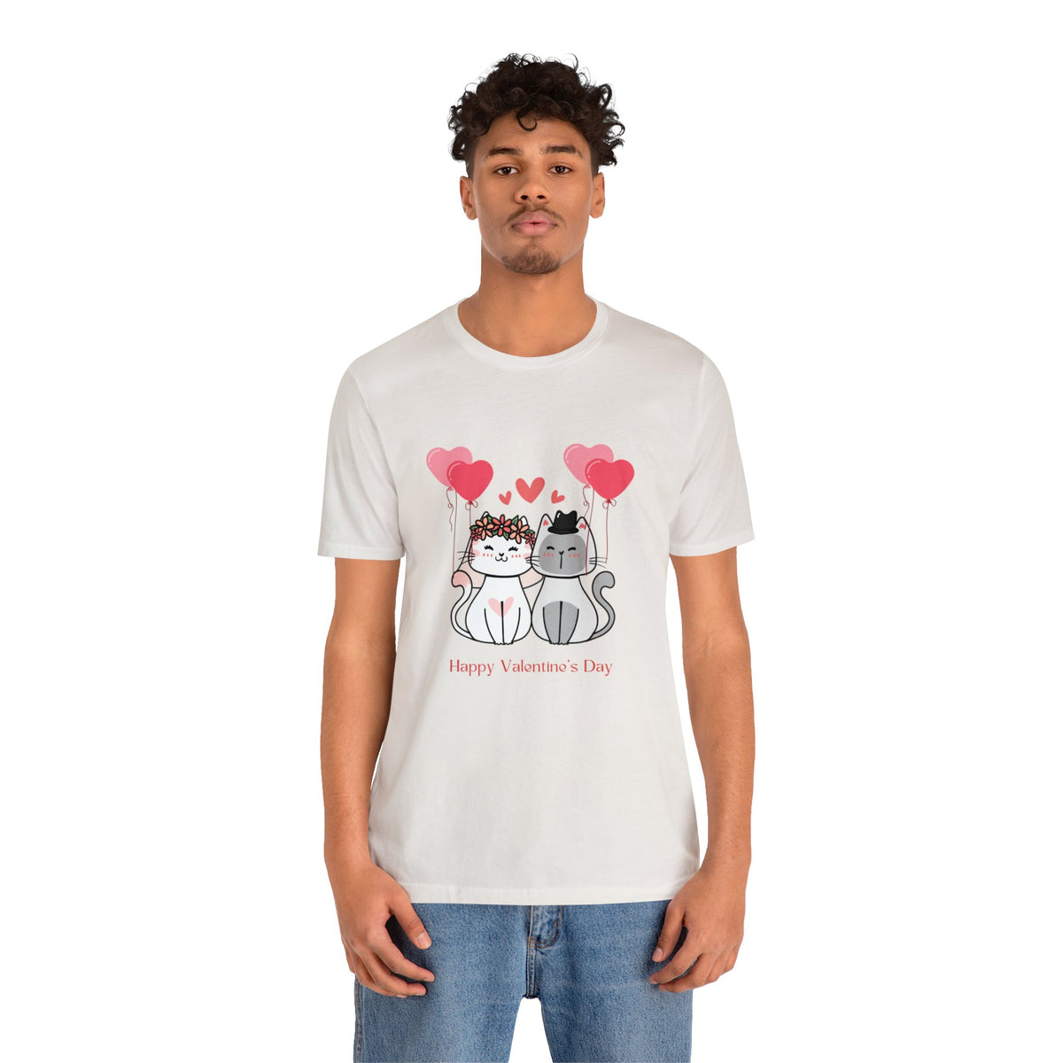 Happy Valentine&#39;s Day Customized Unisex Jersey Short Sleeve Tee